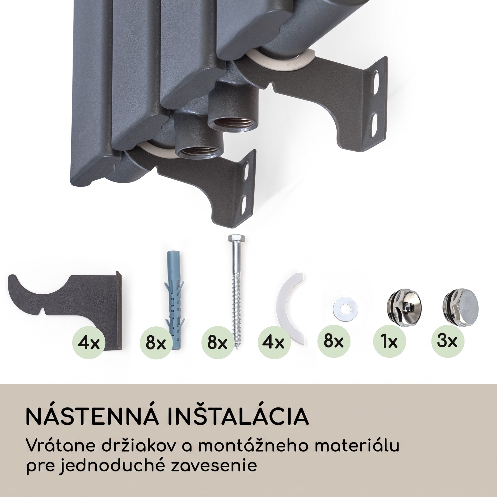 Blumfeldt Ontario 120 x 30 radiátor 1/2" bočné pripojenie, nástenná inštalácia, 380 watt – Obrázok 3