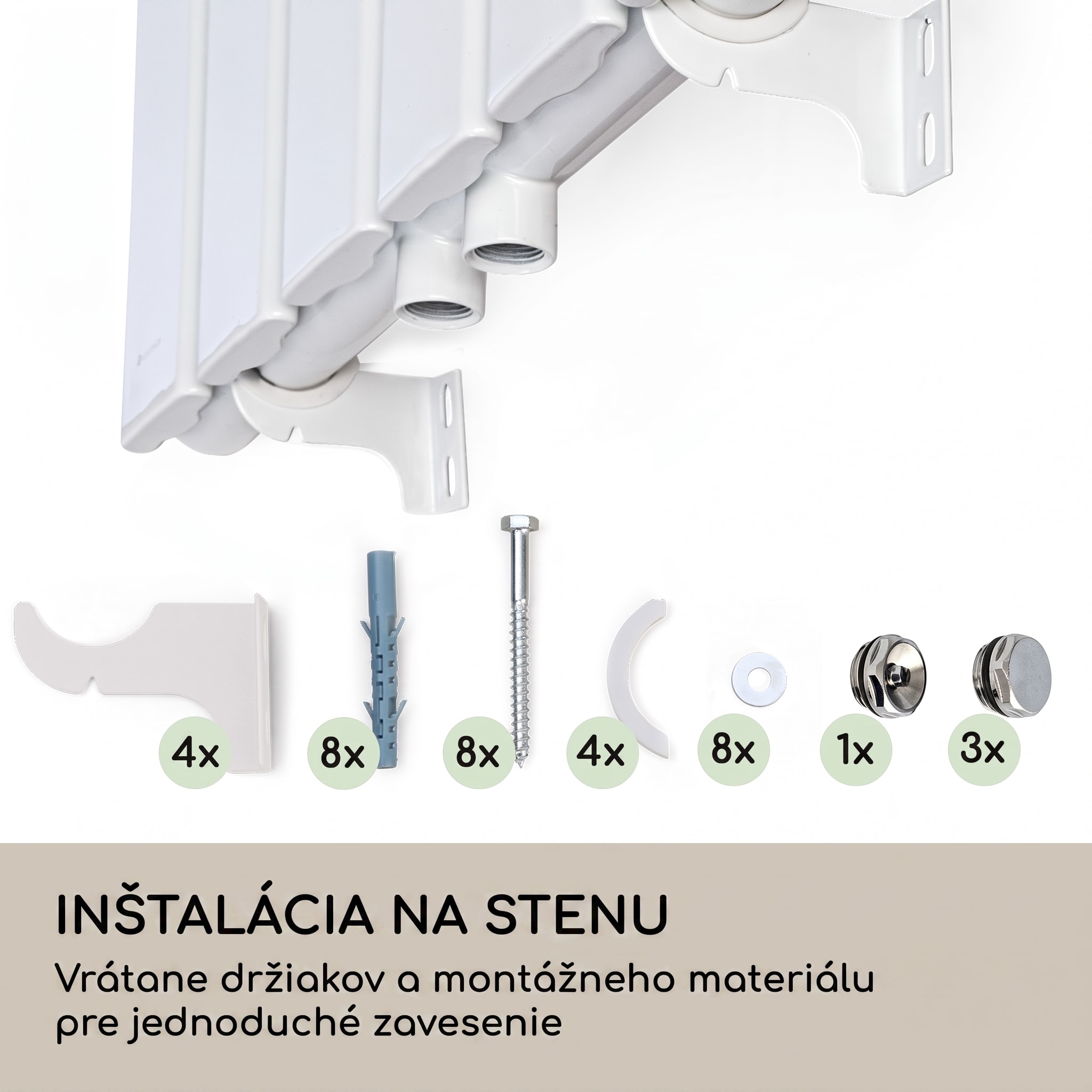 Blumfeldt Ontario 120x45 radiátor 1/2" bočné pripojenie, nástenná inštalácia, 485 W – Obrázok 3