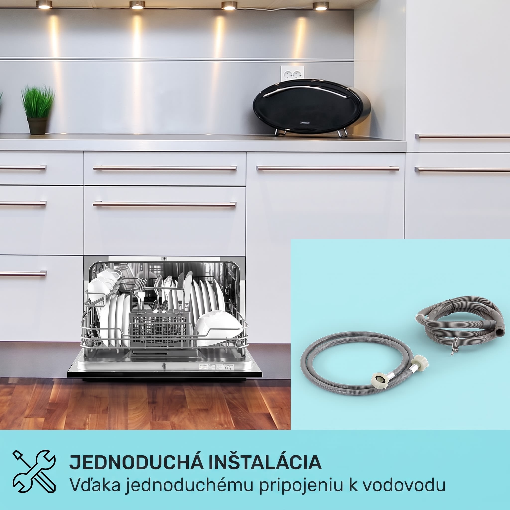 Klarstein Havasia UV 6, umývačka riadu, UV svetlo, 1380 W, voľne stojaca – Obrázok 4