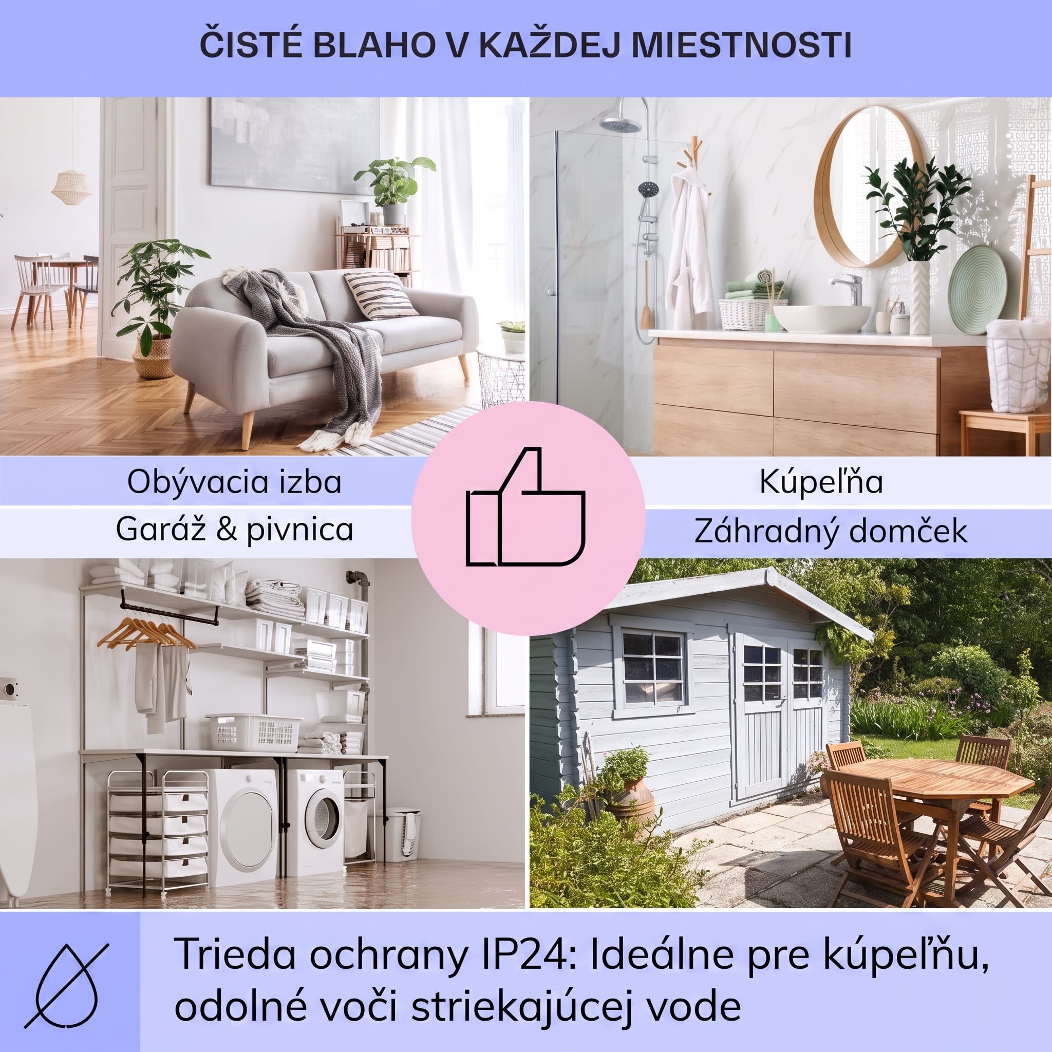 Klarstein Taal Smart, hybridný infračervený ohrievač, 105 x 56 cm, 750 W, týždenný časovač, IP24 – Obrázok 5