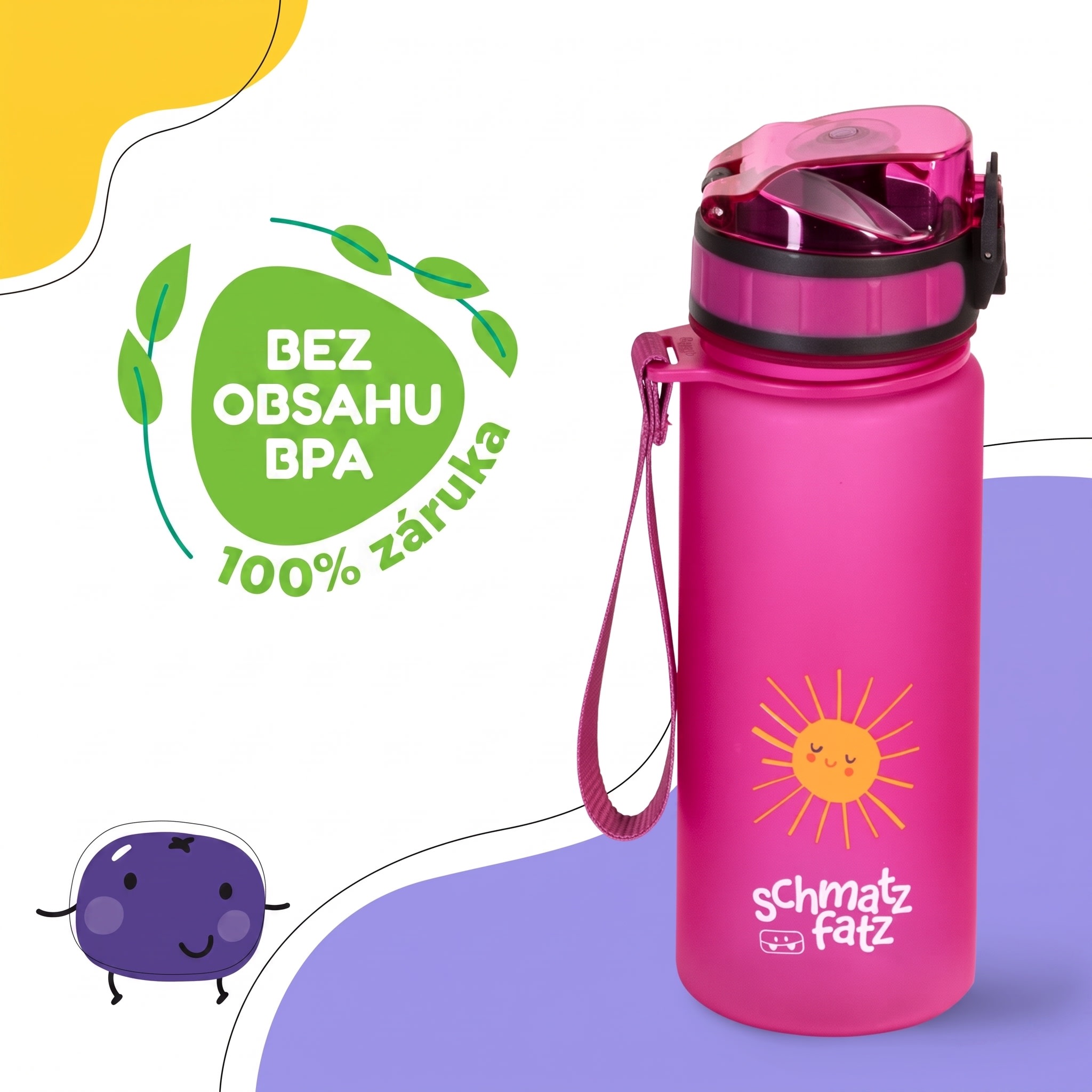 Klarstein Schmatzfatz Wakaba fľaša na pitie | 400 ml | Tritan | Popruh na prenášanie | Bez BPA – Obrázok 2