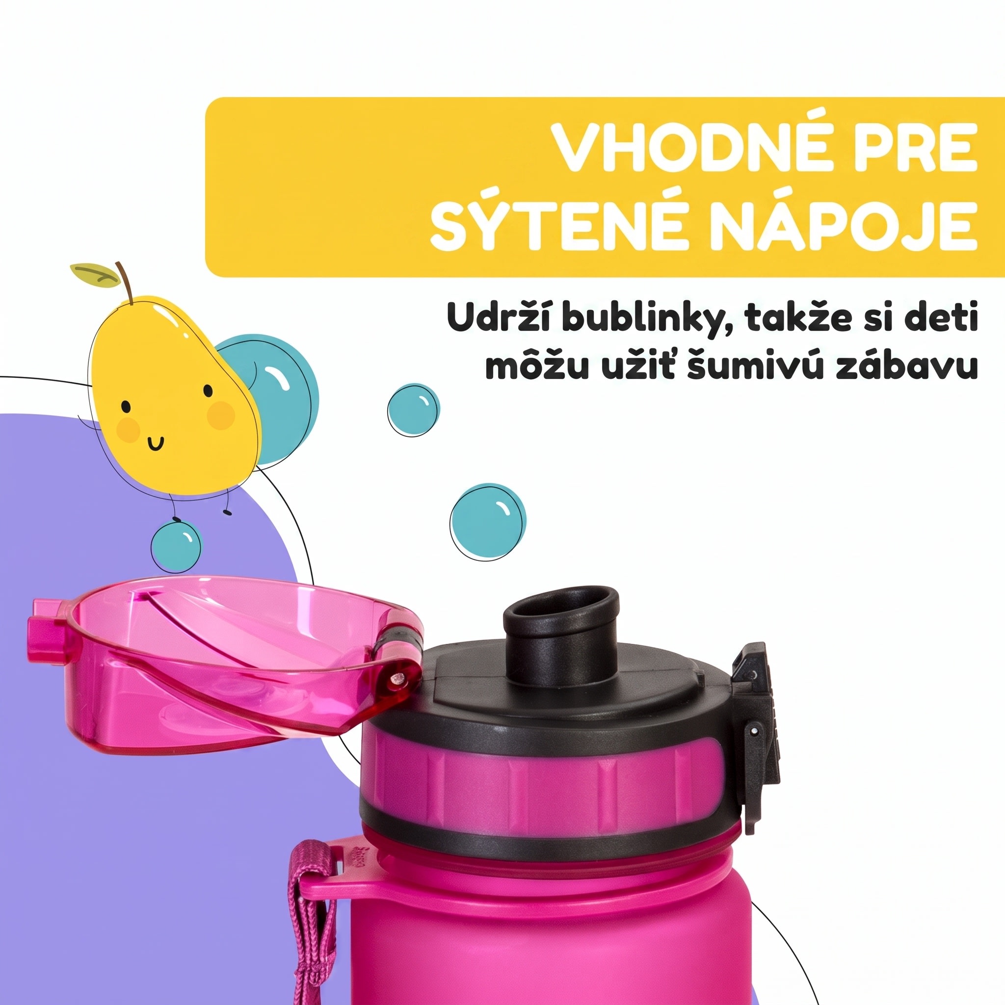 Klarstein Schmatzfatz Wakaba fľaša na pitie | 400 ml | Tritan | Popruh na prenášanie | Bez BPA – Obrázok 5