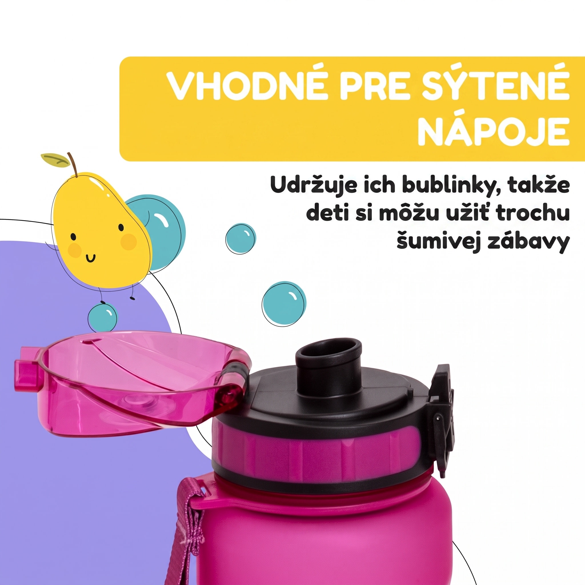 Klarstein Schmatzfatz Wakaba fľaša na pitie | 800 ml | Tritan | Popruh na prenášanie | Bez BPA – Obrázok 5
