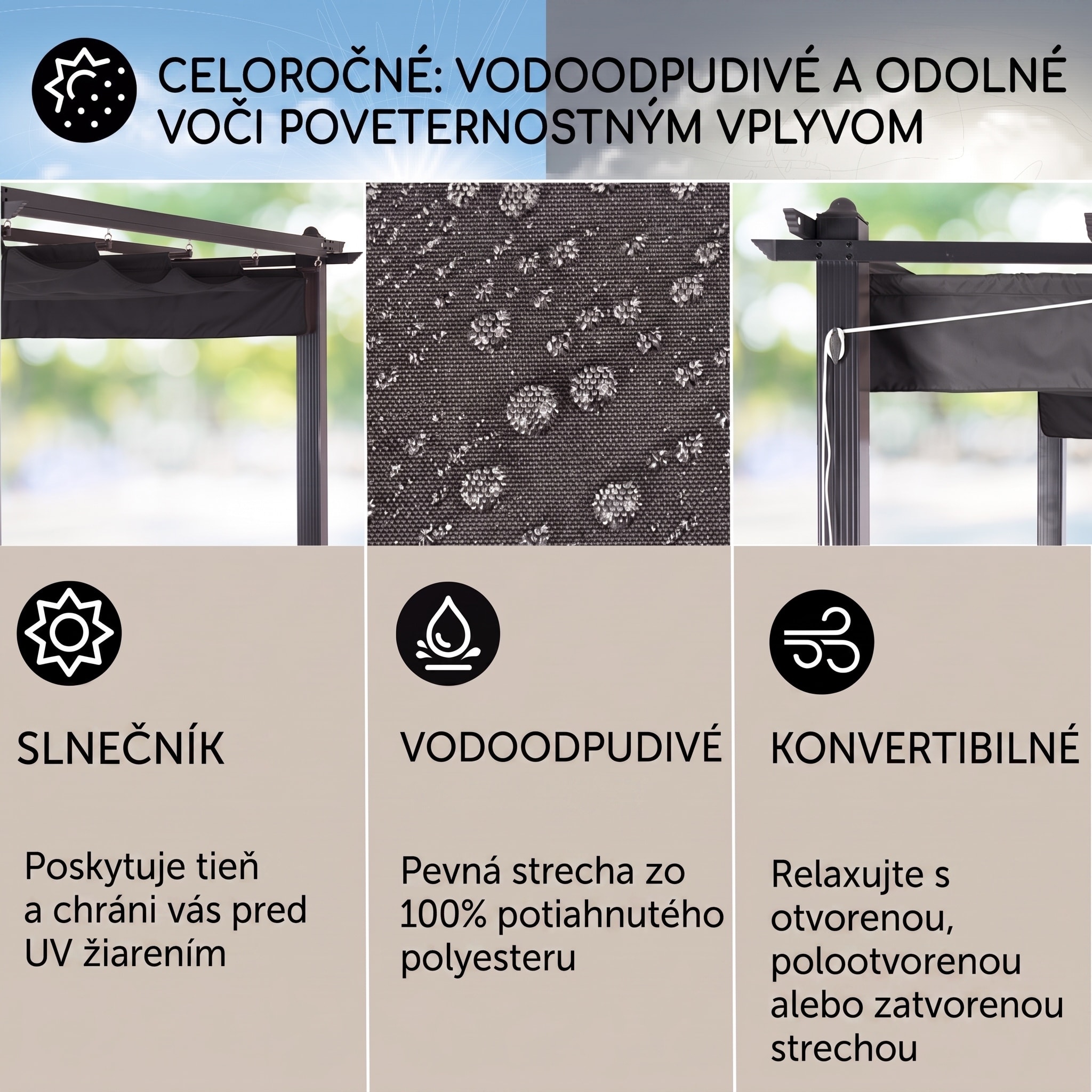 blumfeldt Pantheon pergola | 3 x 6 m | odolná voči poveternostným vplyvom | UV ochrana | celoročné použitie – Obrázok 2