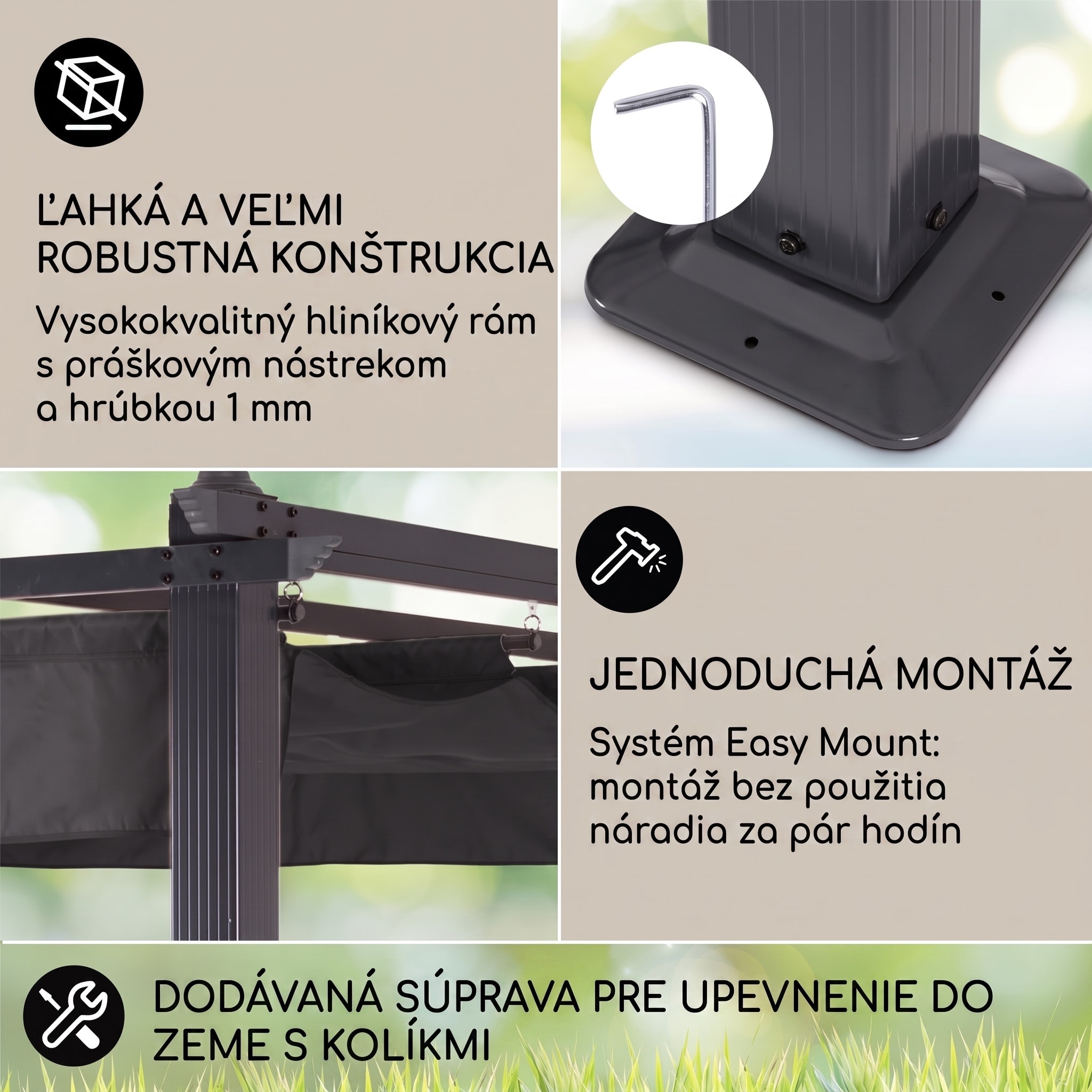 blumfeldt Pantheon pergola | 3 x 6 m | odolná voči poveternostným vplyvom | UV ochrana | celoročné použitie – Obrázok 3