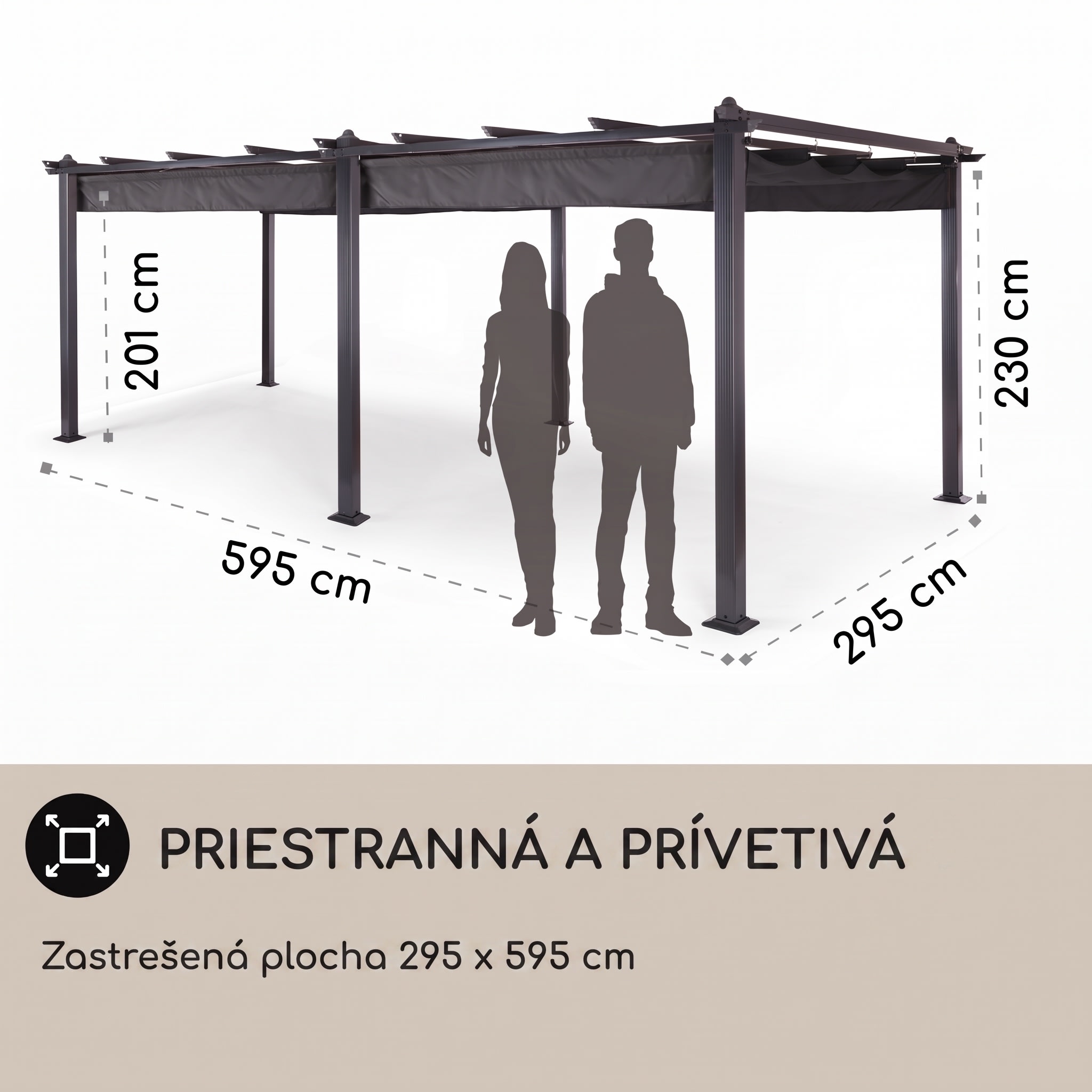 blumfeldt Pantheon pergola | 3 x 6 m | odolná voči poveternostným vplyvom | UV ochrana | celoročné použitie – Obrázok 4