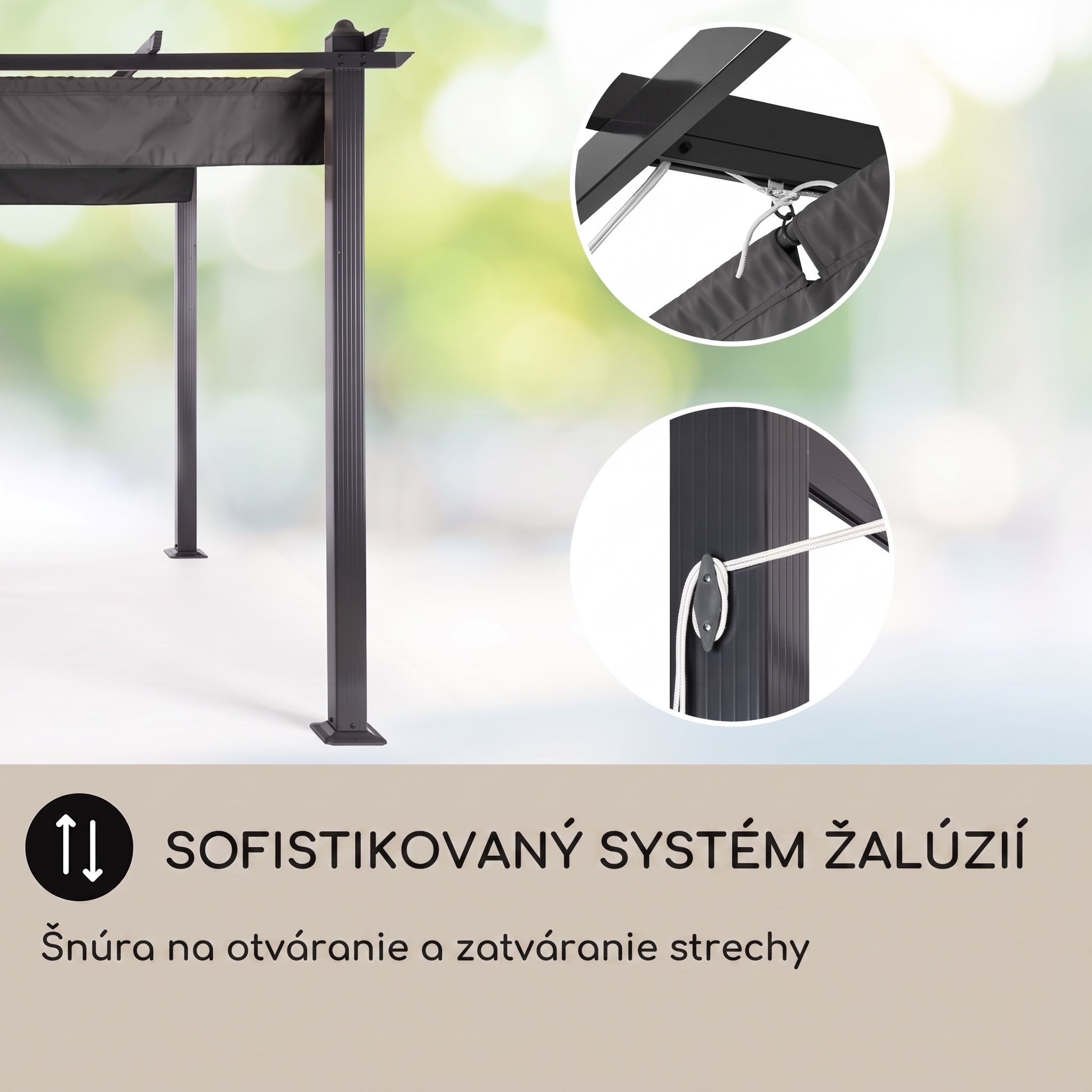 blumfeldt Pantheon pergola | 3 x 6 m | odolná voči poveternostným vplyvom | UV ochrana | celoročné použitie – Obrázok 5
