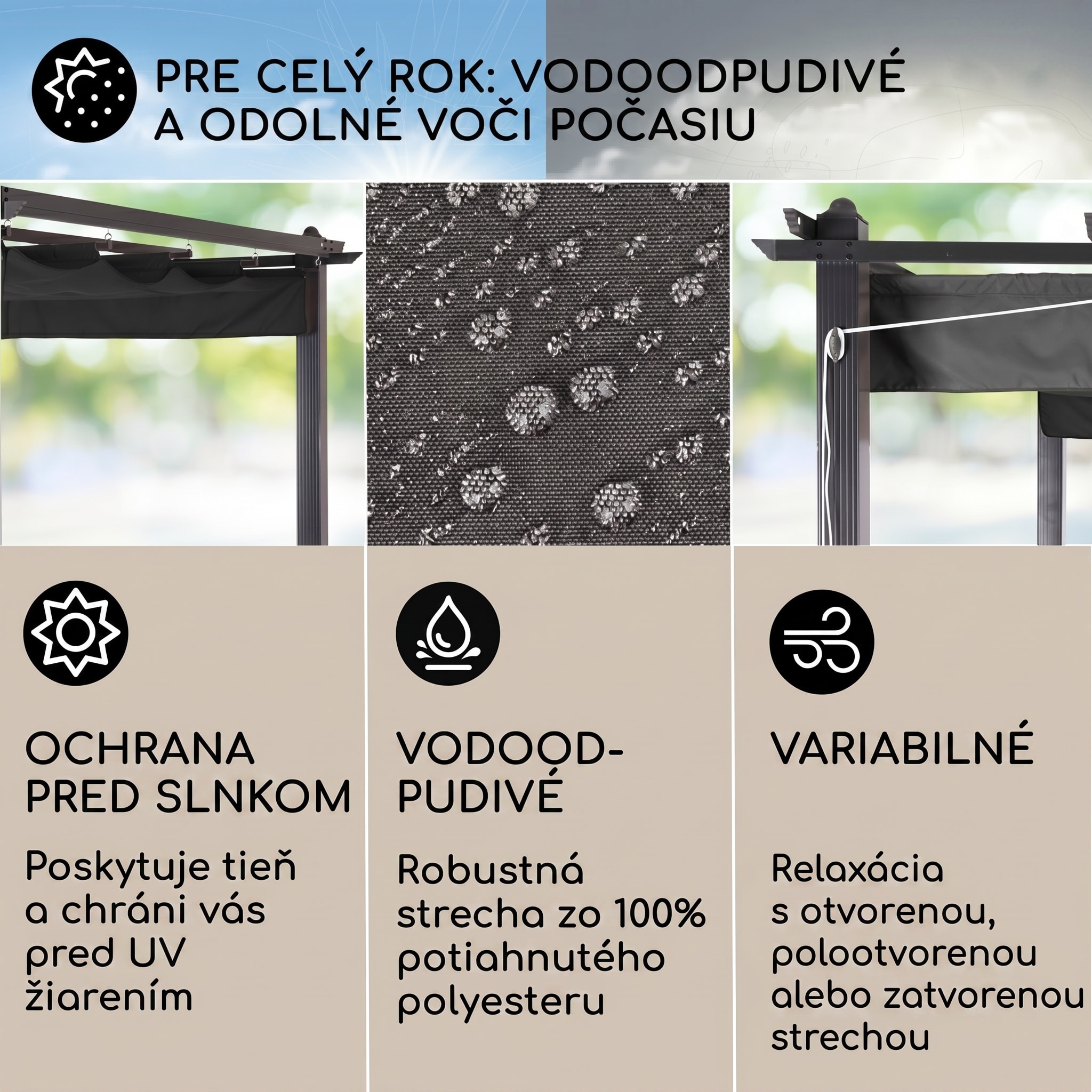 blumfeldt Pantheon pergola | 3 x 4 m | odolná voči poveternostným vplyvom | UV ochrana | celoročné použitie – Obrázok 2