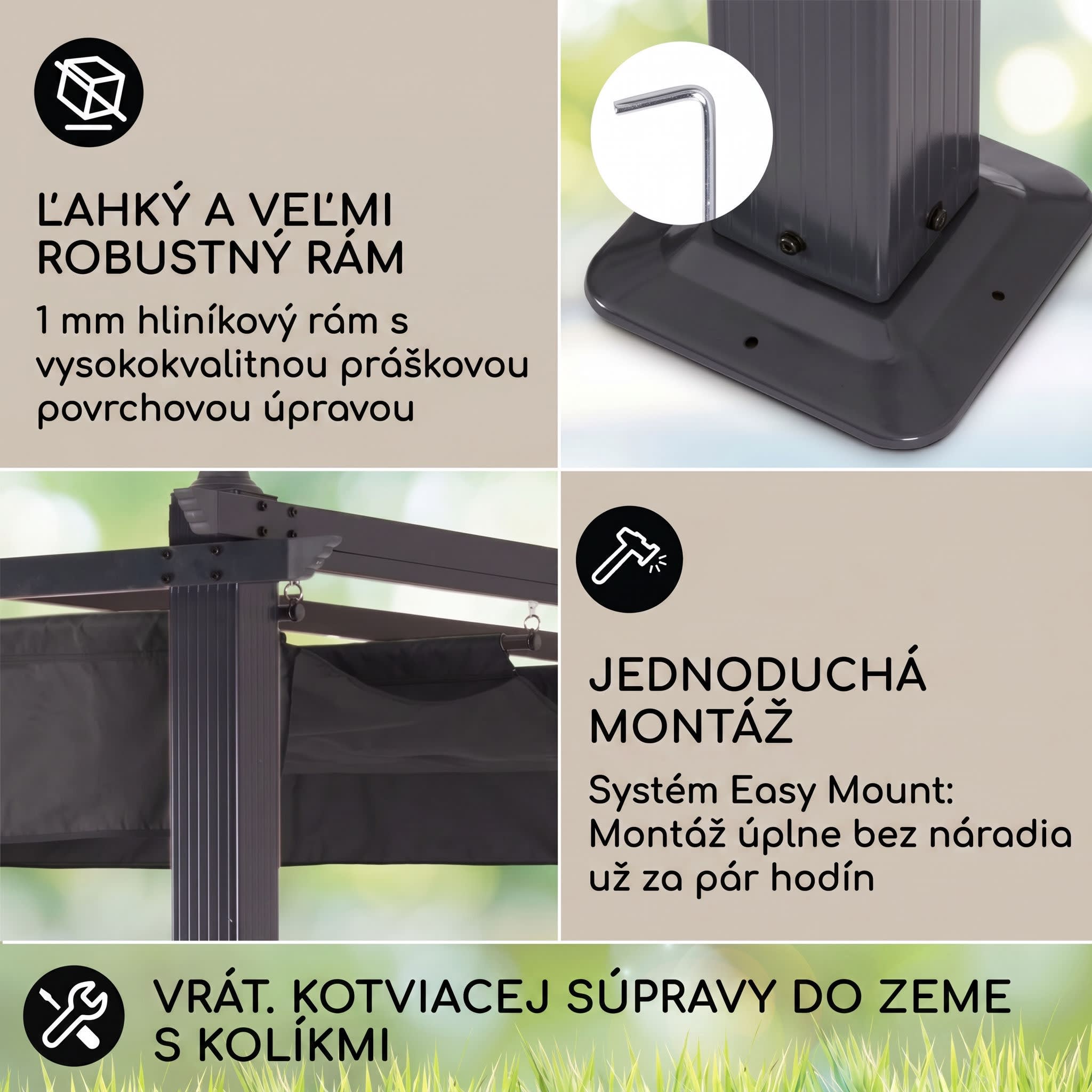 blumfeldt Pantheon pergola | 3 x 4 m | odolná voči poveternostným vplyvom | UV ochrana | celoročné použitie – Obrázok 3