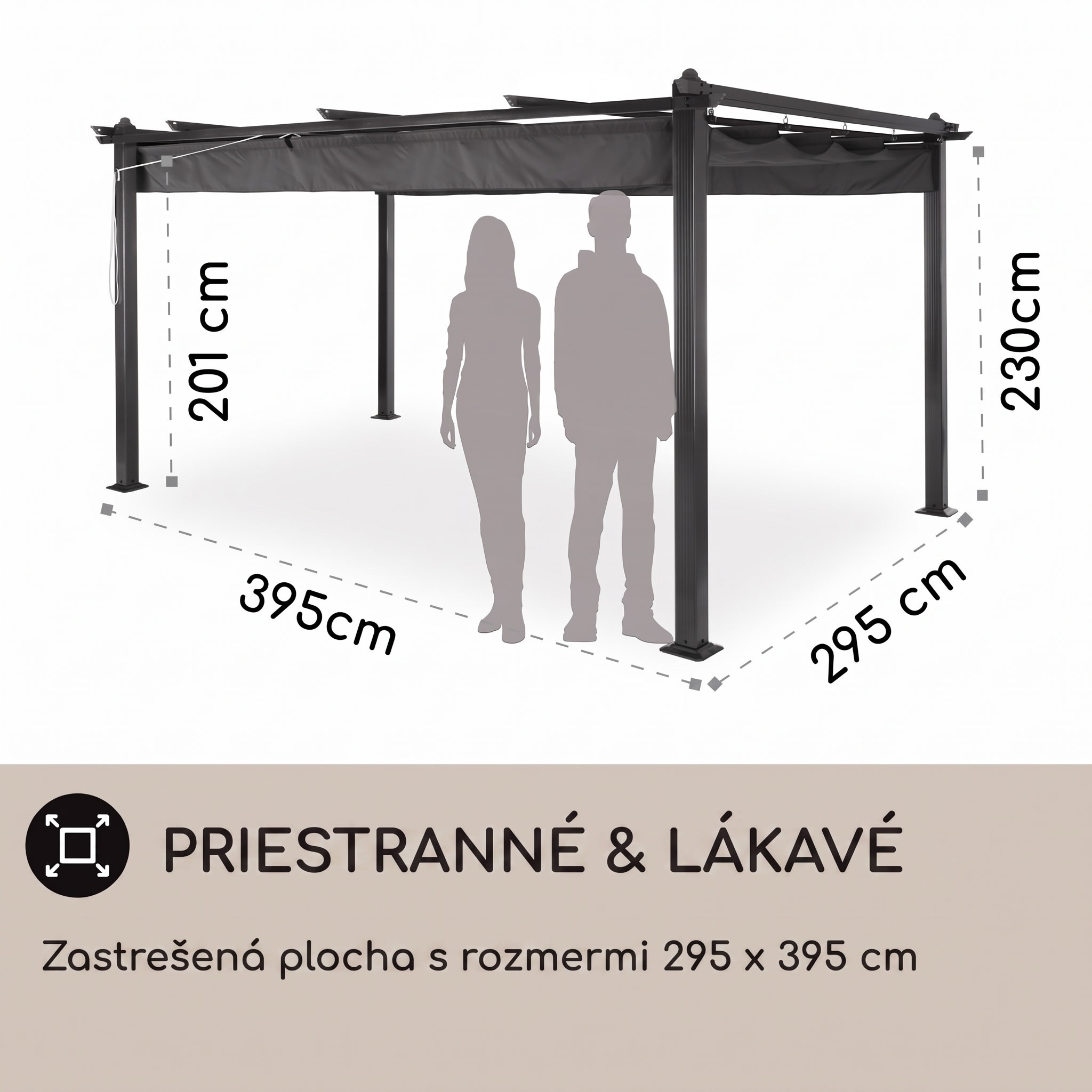 blumfeldt Pantheon pergola | 3 x 4 m | odolná voči poveternostným vplyvom | UV ochrana | celoročné použitie – Obrázok 4