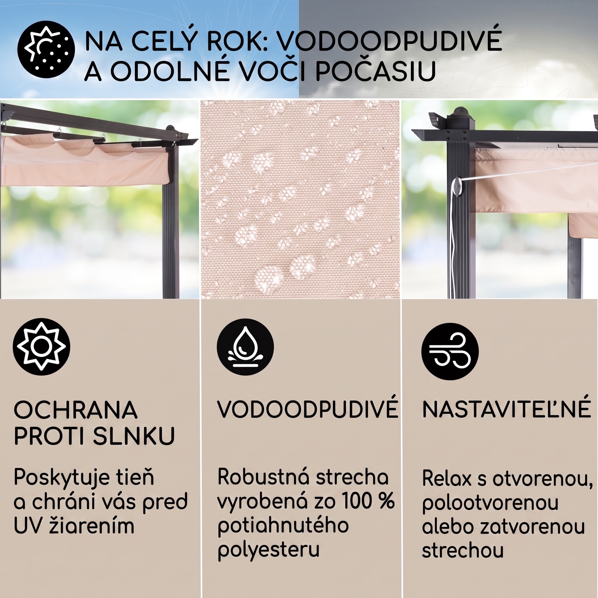 blumfeldt Pantheon pergola | 3 x 4 m | odolná voči poveternostným vplyvom | UV ochrana | celoročné použitie – Obrázok 2