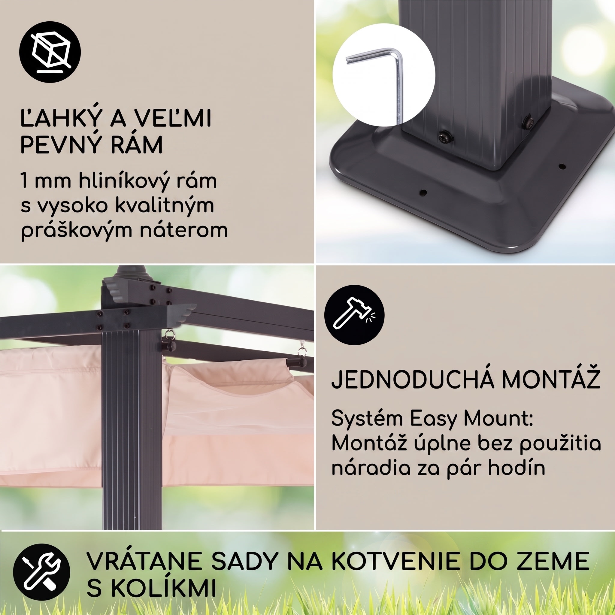 blumfeldt Pantheon pergola | 3 x 4 m | odolná voči poveternostným vplyvom | UV ochrana | celoročné použitie – Obrázok 3