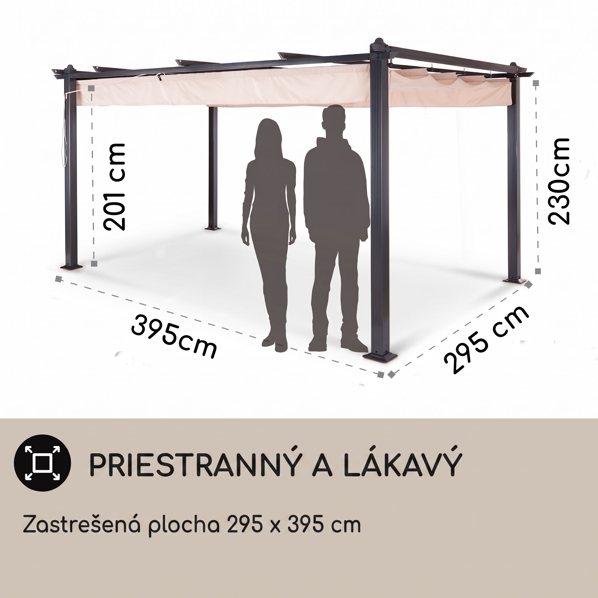 blumfeldt Pantheon pergola | 3 x 4 m | odolná voči poveternostným vplyvom | UV ochrana | celoročné použitie – Obrázok 4