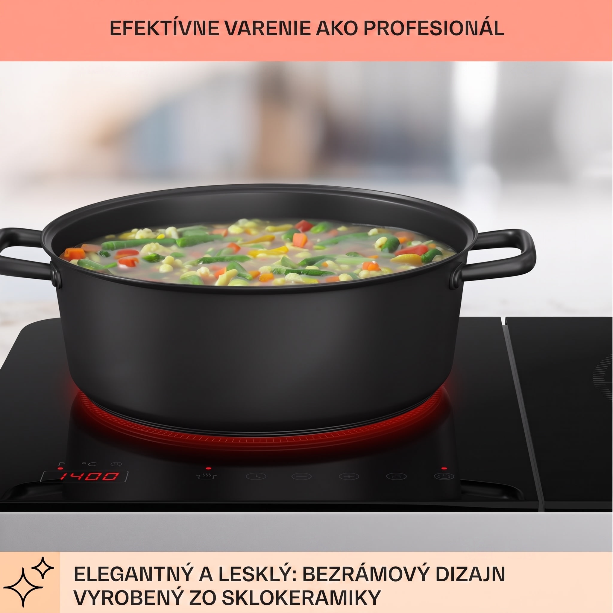 Klarstein Cookio, dvojitá indukčná varná doska, 3500 W, časovač, sklokeramika – Obrázok 3