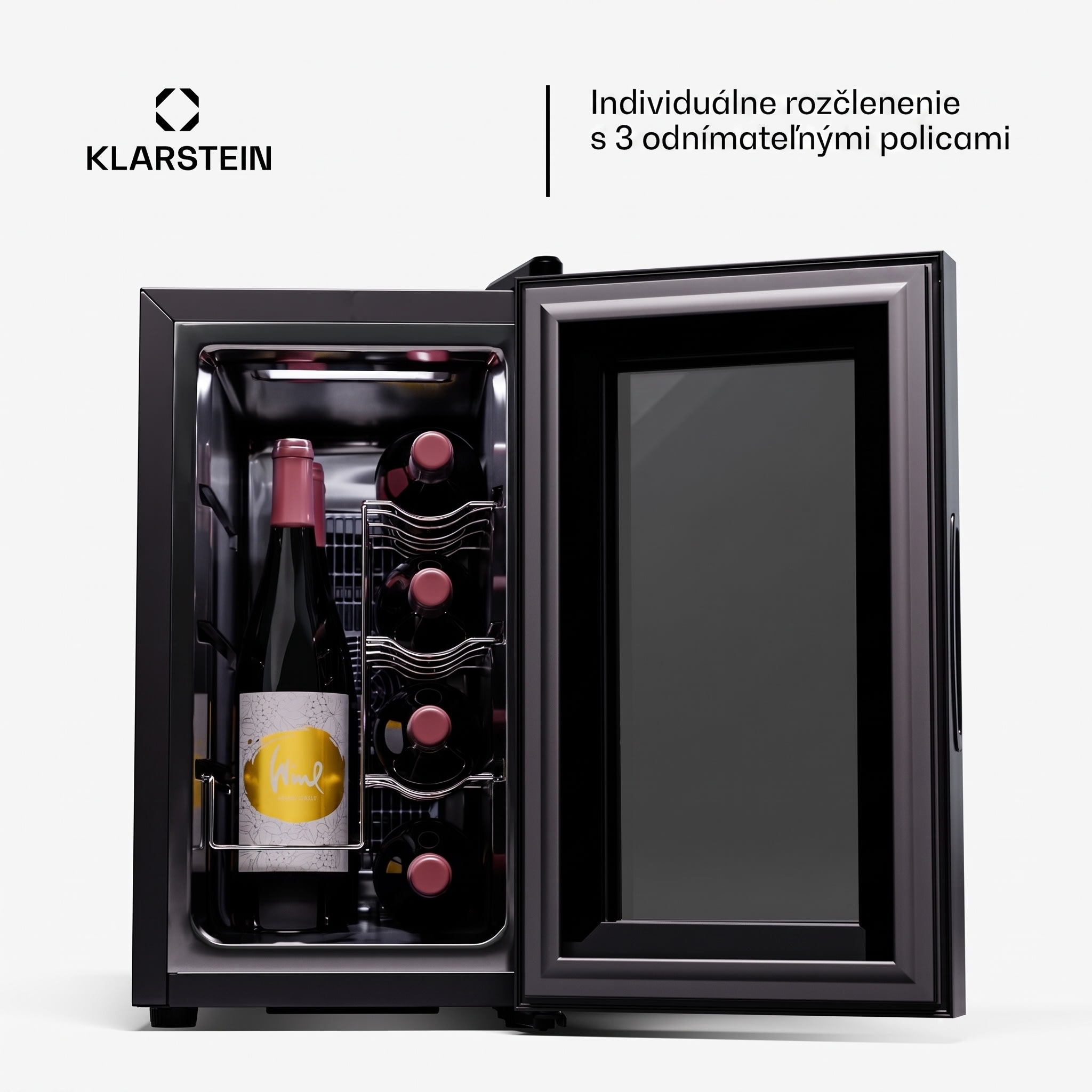 Klarstein Shiraz 8 Uno, vertikálna chladnička na víno, 8 fliaš, 8 - 18 °C, dotykové ovládanie – Obrázok 4