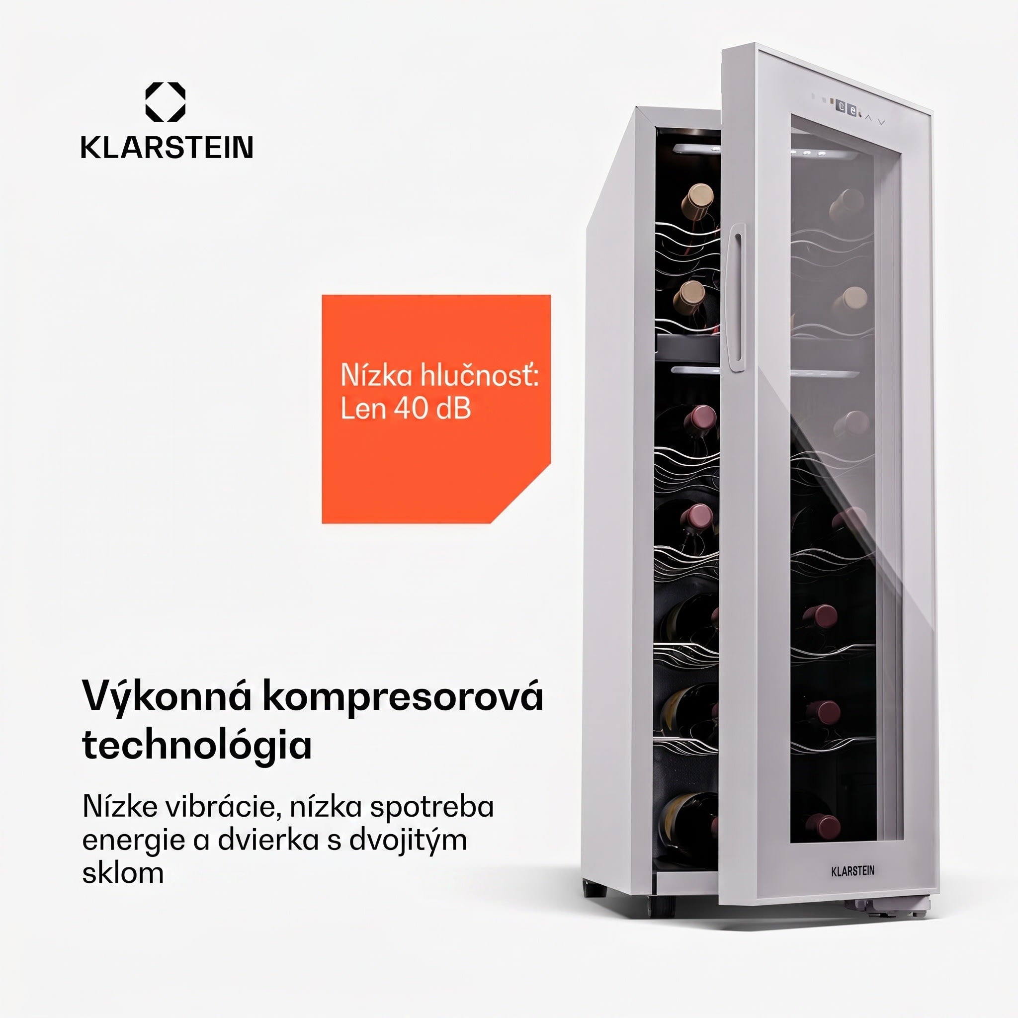 Klarstein Shiraz 18 Duo, chladnička na víno, 2 zóny, 53 l/18 fliaš, 5-18 / 5-18 °C, dotykové ovládanie – Obrázok 2