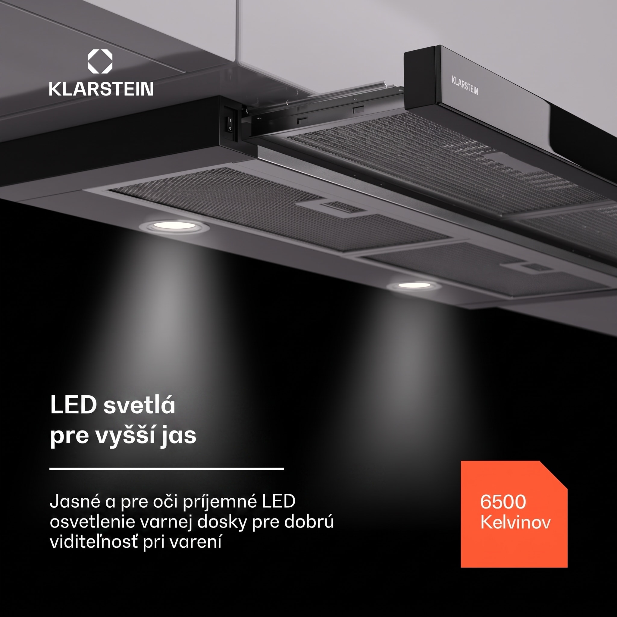 Klarstein Mariana 90 Neo nízkoprofilová digestoř 547 m³/h odtah/recirkulace LED EEK C – Obrázok 4