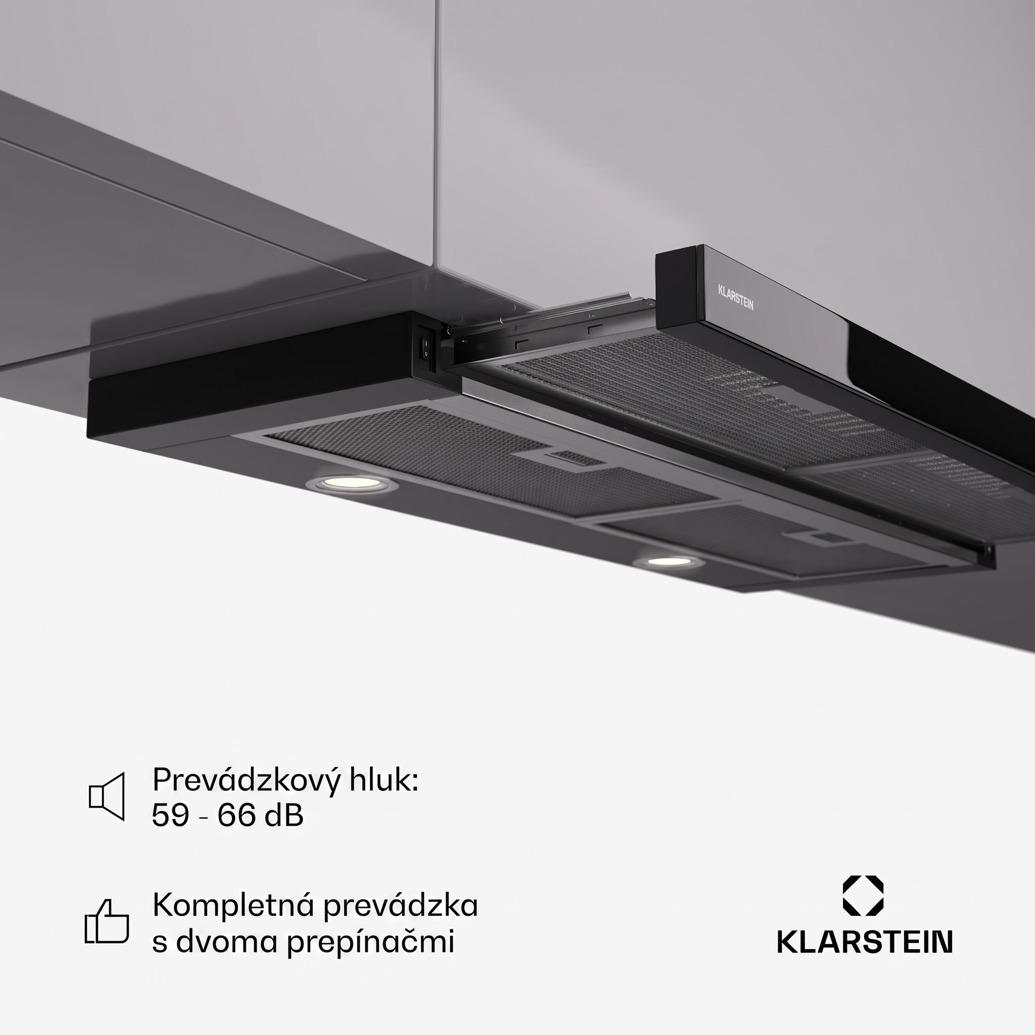 Klarstein Mariana 90 Neo nízkoprofilová digestoř 547 m³/h odtah/recirkulace LED EEK C – Obrázok 5