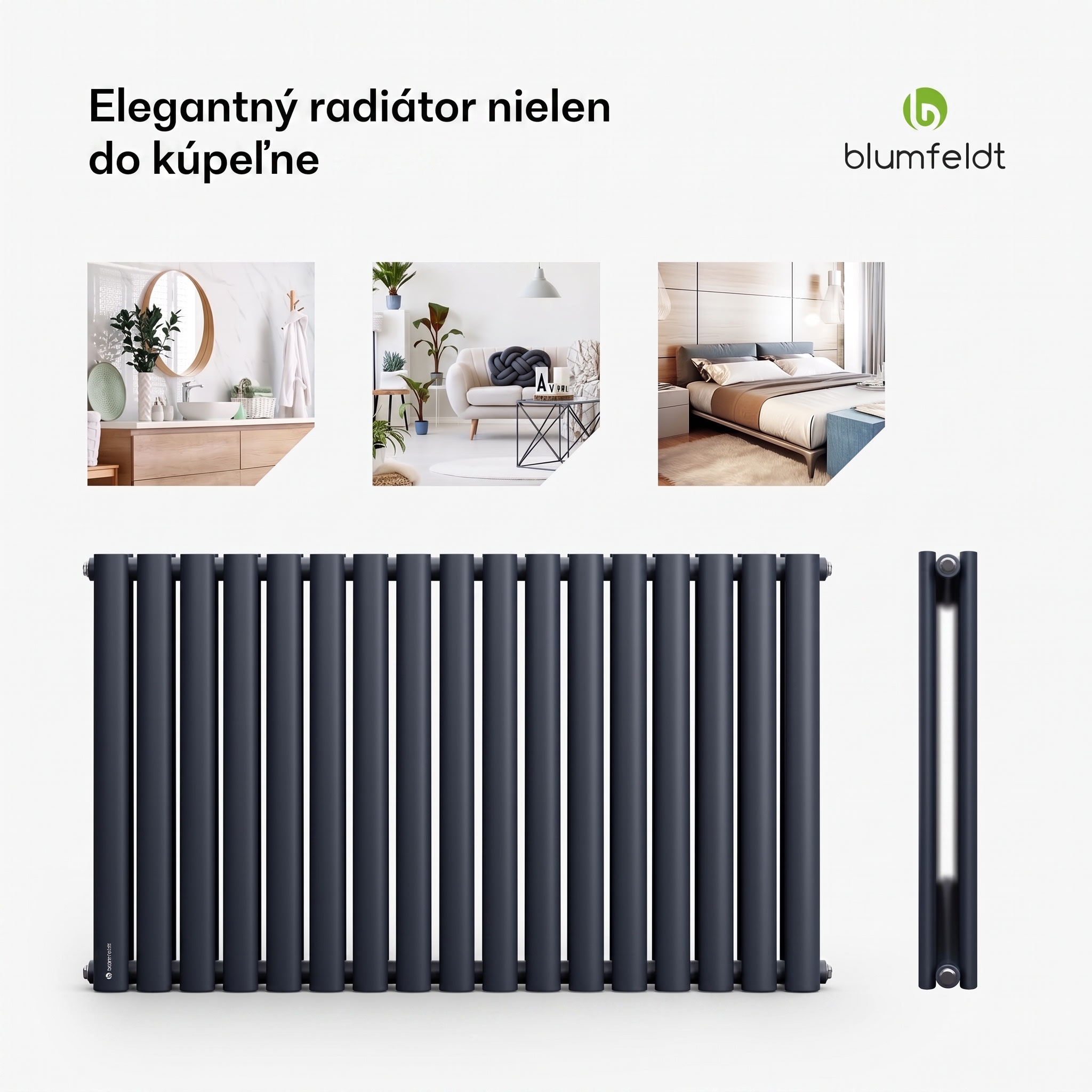 Blumfeldt Tallheo, 100 x 60, radiátor, rúrkový radiátor, 1445 W, teplá voda, 1/2 – Obrázok 2