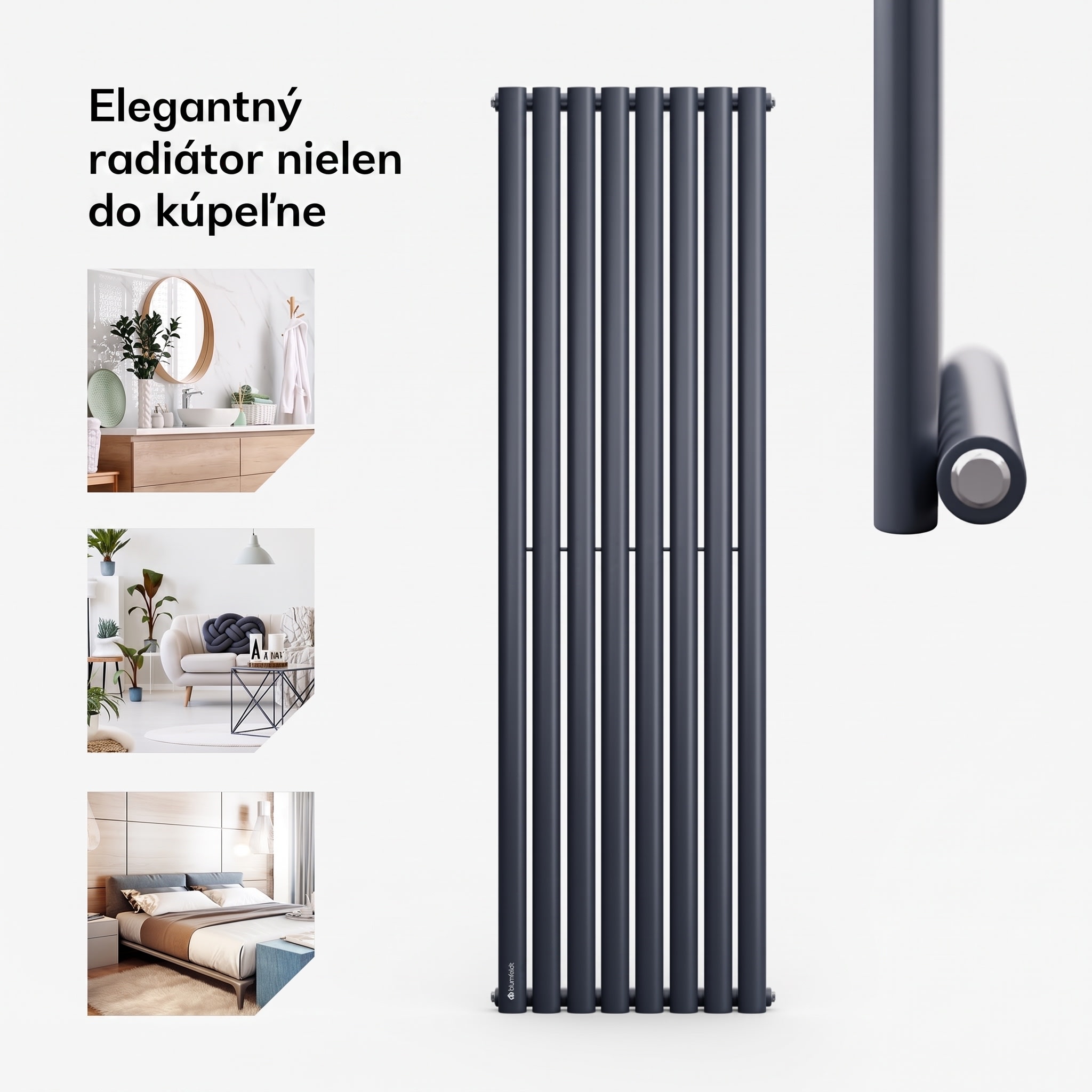 Blumfeldt Tallheo, 47 x 160, radiátor, rúrkový radiátor, 728 W, teplá voda, 1/2 – Obrázok 2