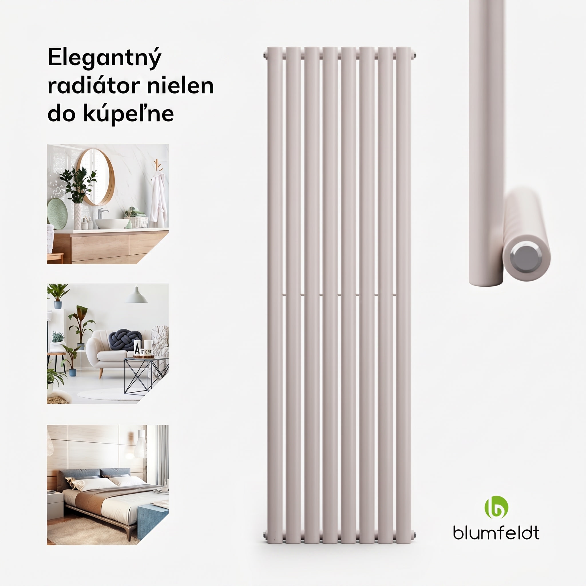 Blumfeldt Tallheo, 47 x 160, radiátor, rúrkový radiátor, 728 W, teplá voda, 1/2 – Obrázok 2