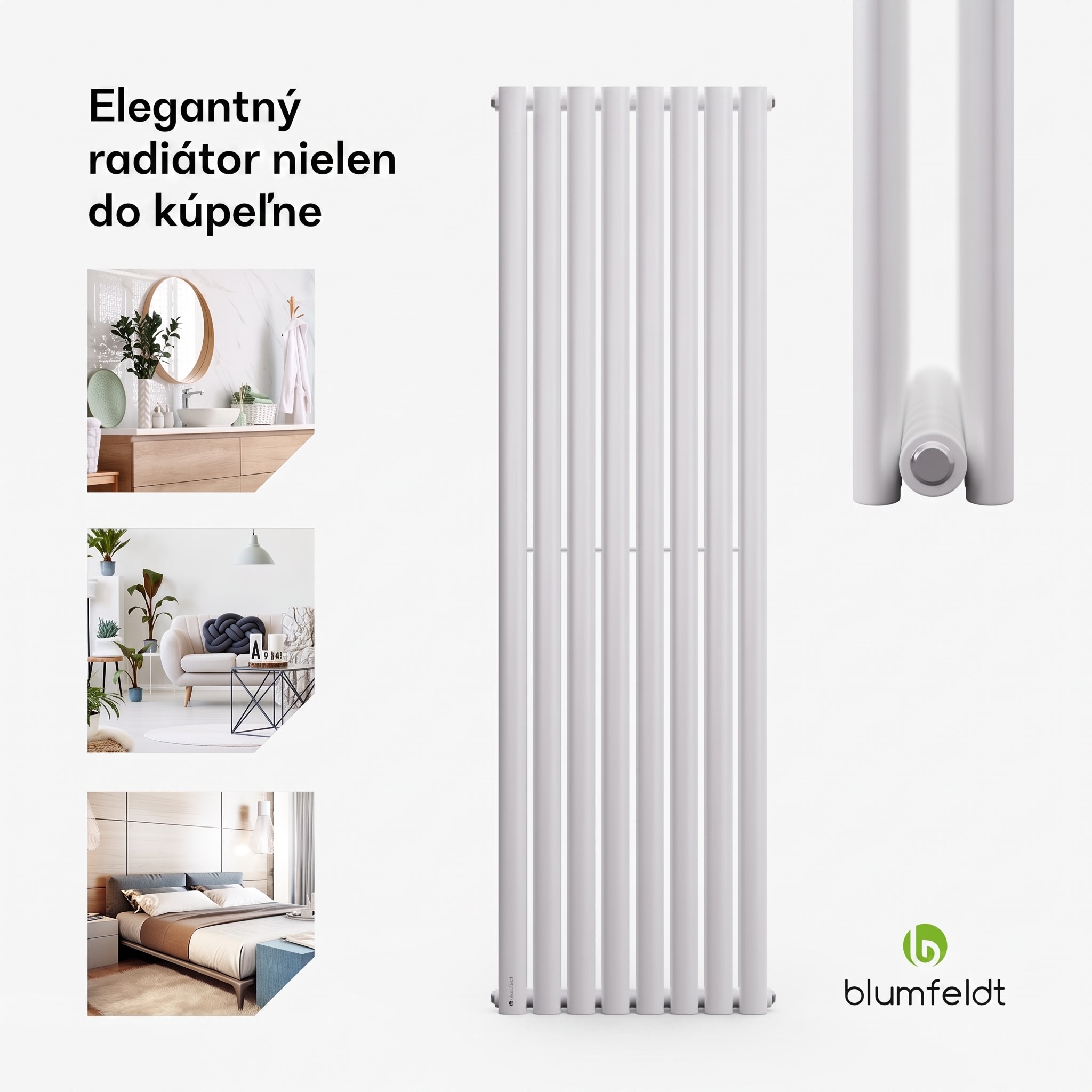 Blumfeldt Tallheo, 47 x 160, radiátor, kúpeľňový radiátor, rúrkový radiátor, 1472 W, teplovodný, 1/2 – Obrázok 2