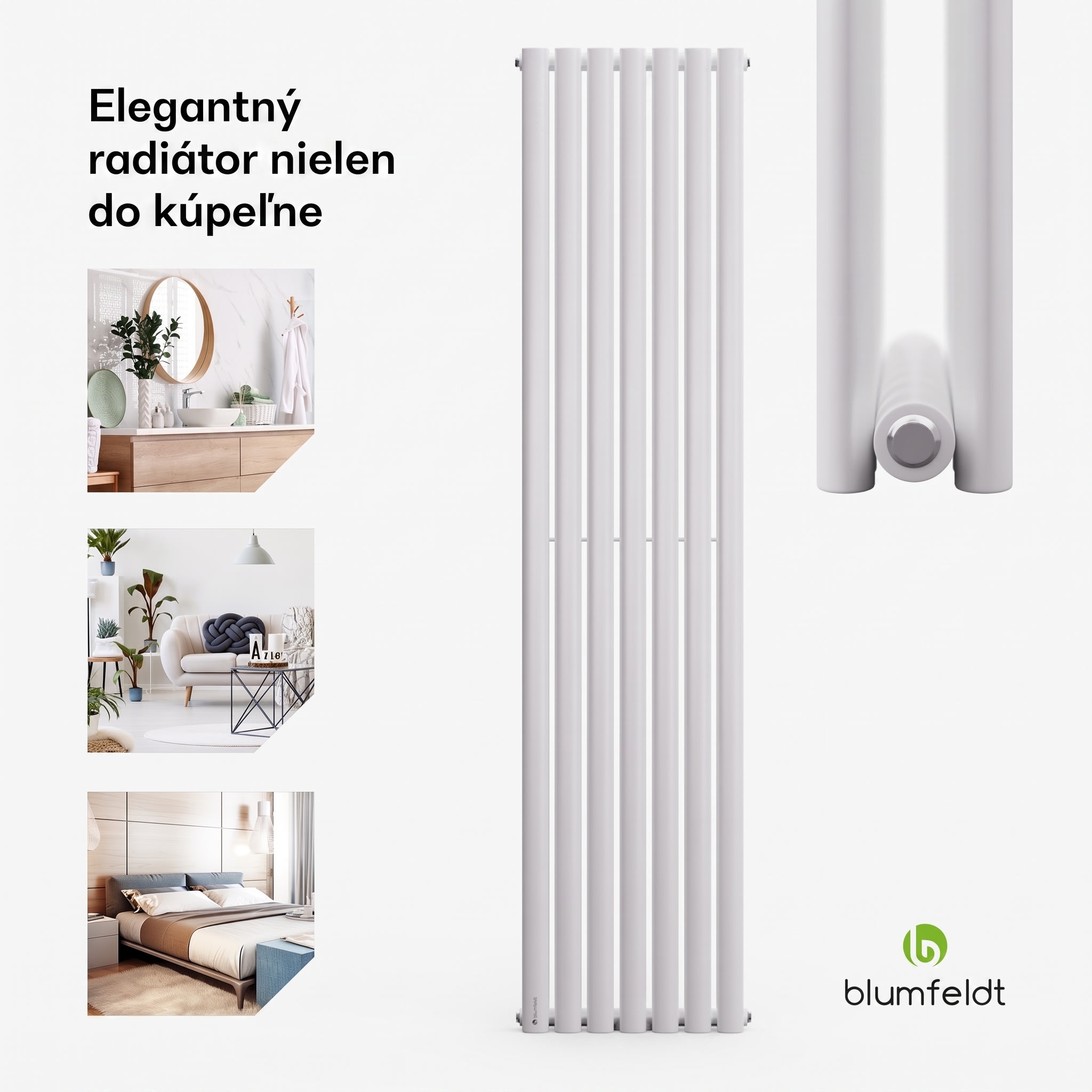 Blumfeldt Tallheo, 41 x 180, radiátor, kúpeľňový radiátor, rúrkový radiátor, 1435 W, teplovodný, 1/2 – Obrázok 2