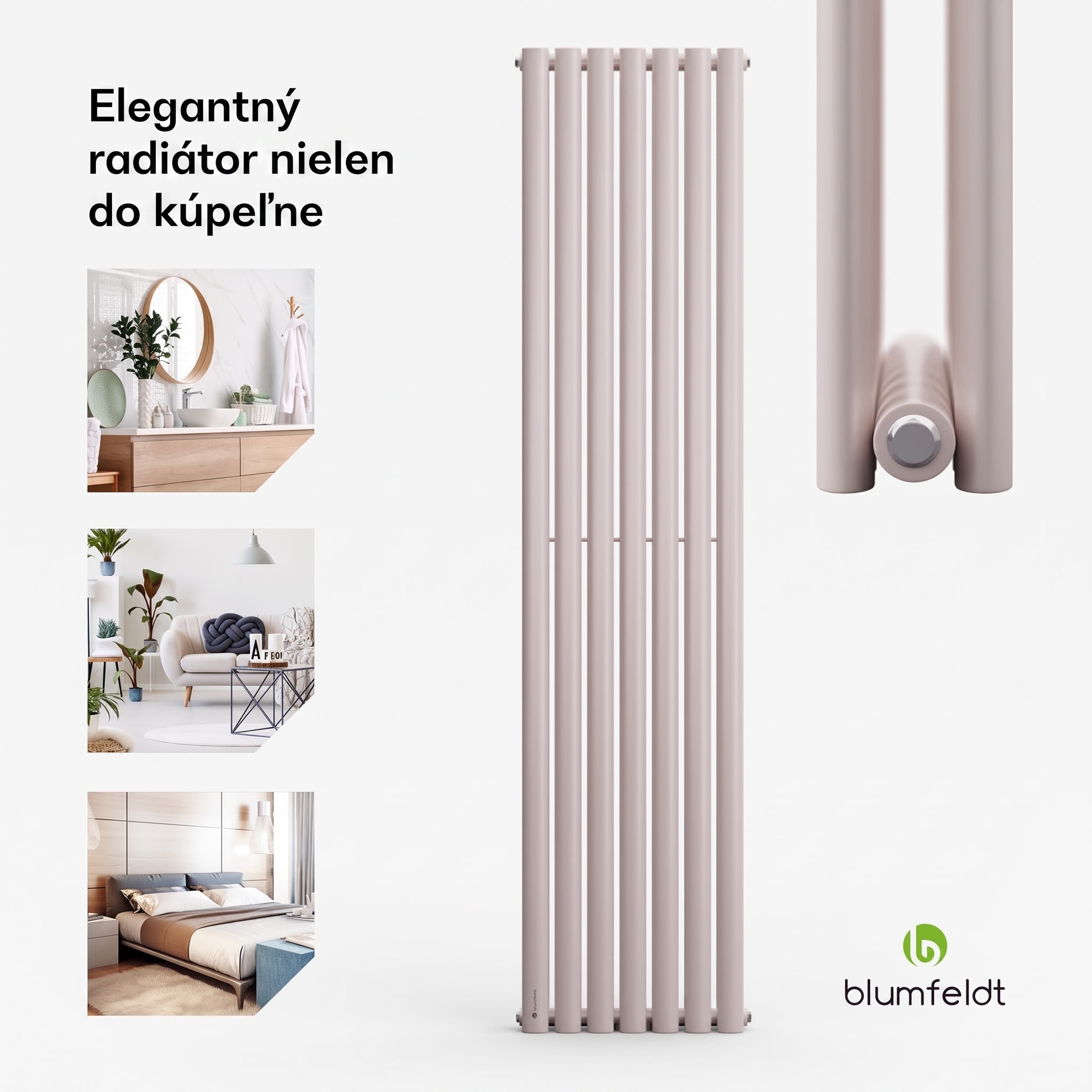 Blumfeldt Tallheo, 41 x 180, radiátor, kúpeľňový radiátor, rúrkový radiátor, 1435 W, teplovodný, 1/2 – Obrázok 2