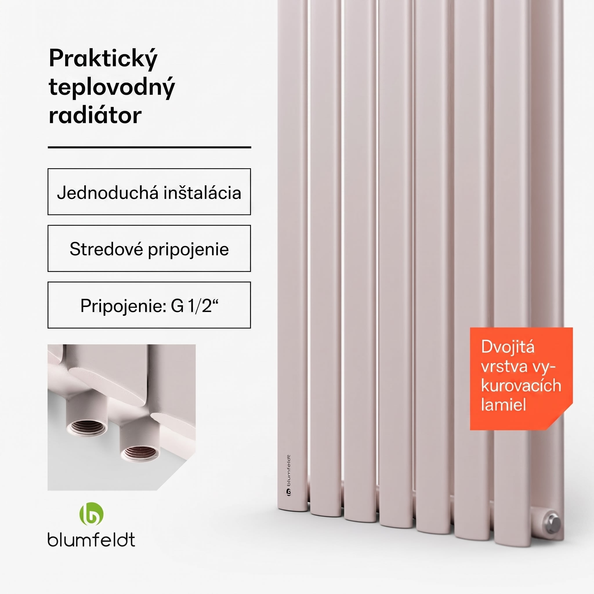 Blumfeldt Tallheo, 41 x 180, radiátor, kúpeľňový radiátor, rúrkový radiátor, 1435 W, teplovodný, 1/2 – Obrázok 3