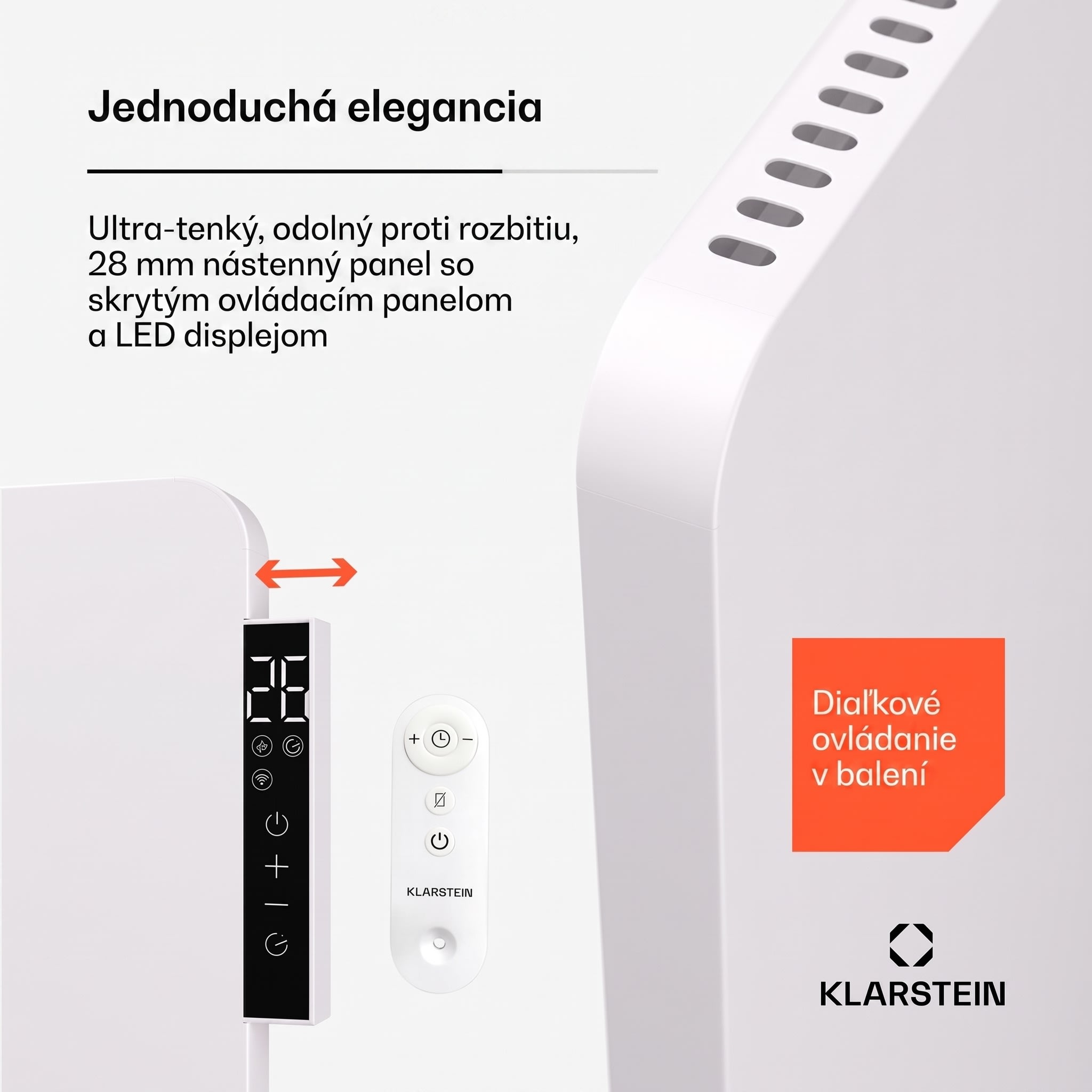 Klarstein Wonderbeam 650 Hybride Infračervený ohrievač 60 x 84 cm 650 W Týždenný časovač Diaľkové ovládanie – Obrázok 3