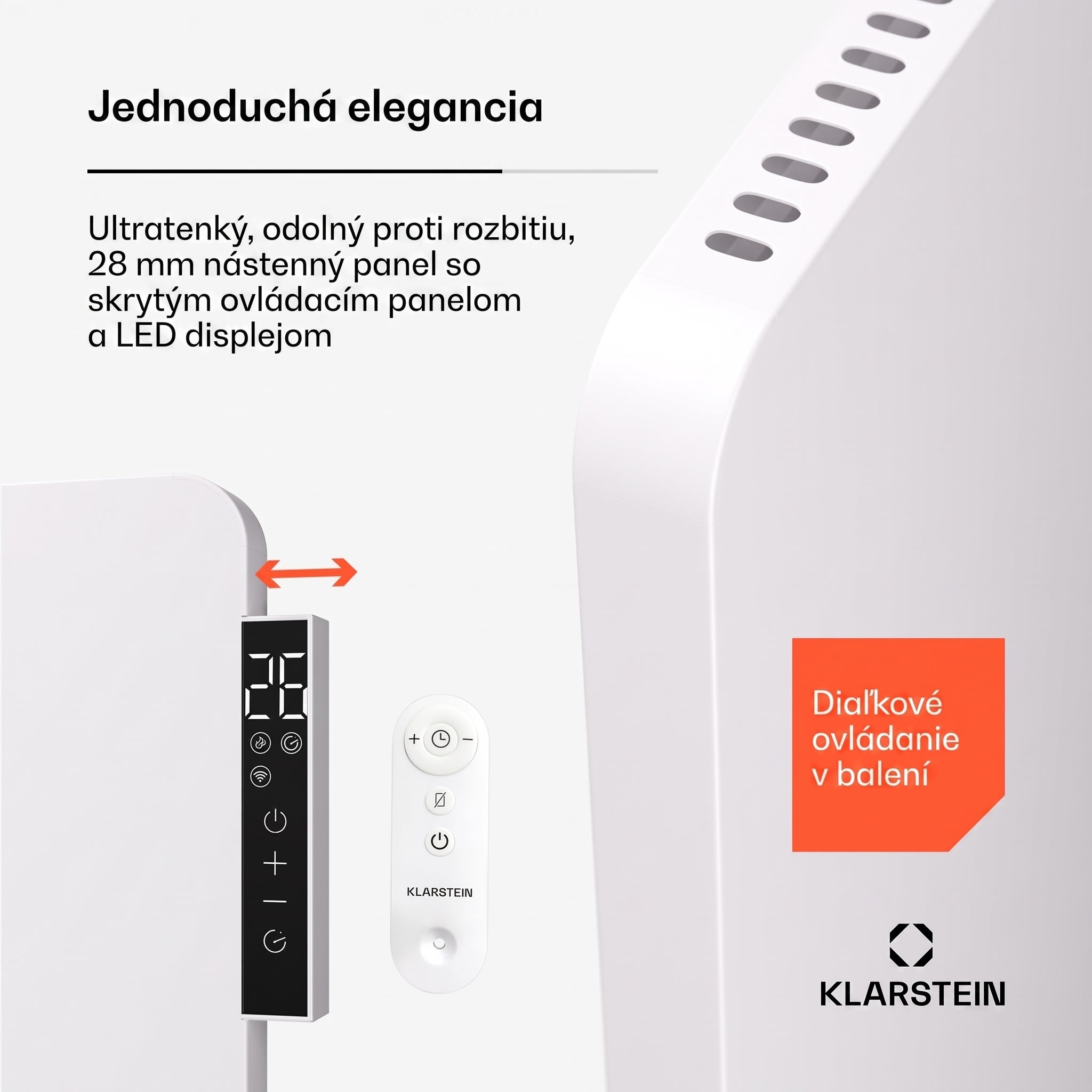 Klarstein Wonderbeam 900 Hybride Infračervený ohrievač 108 x 60 cm 900 W Týždenný časovač Diaľkové ovládanie – Obrázok 3