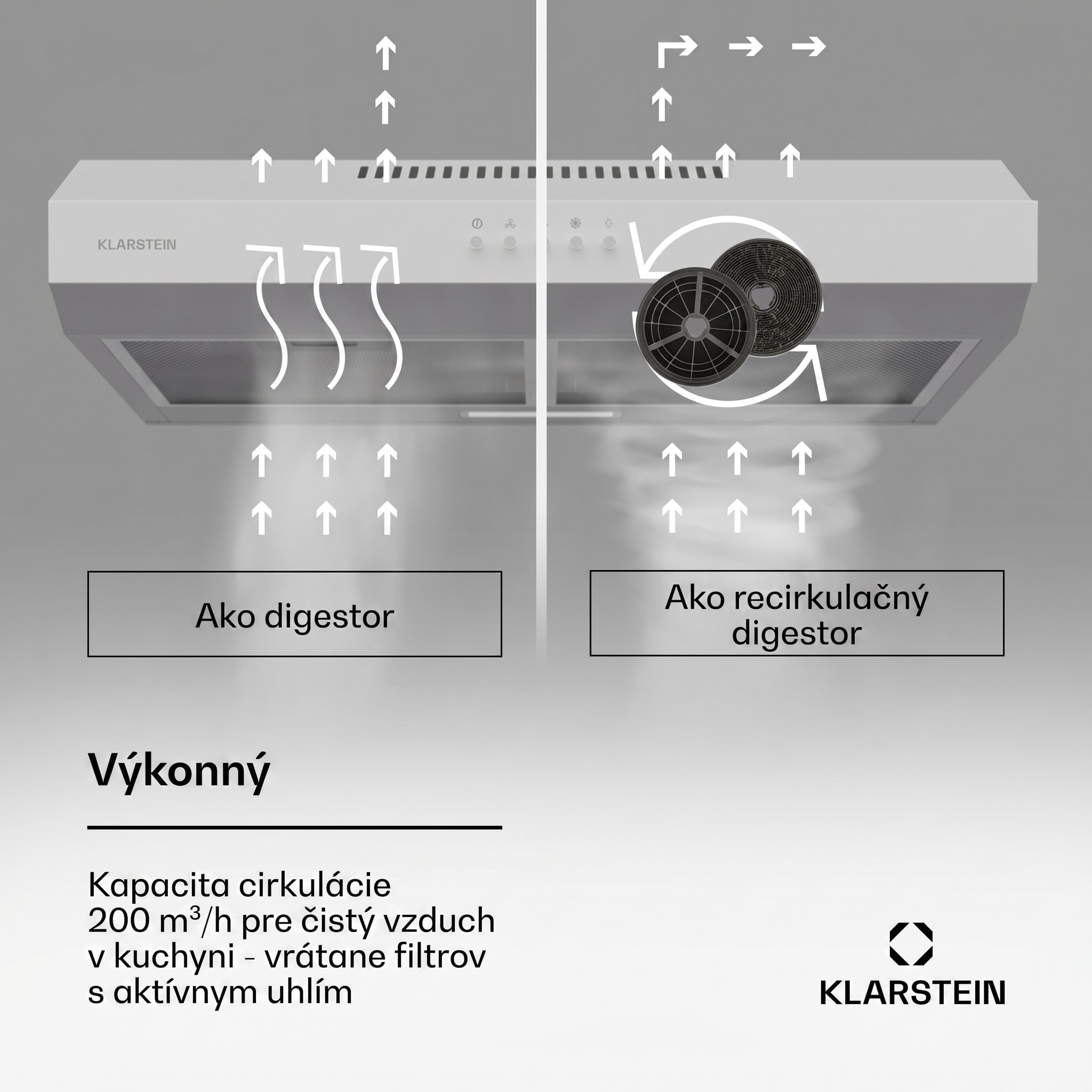 Klarstein Contempo 60 podstavná digestorová kapucňa 60 cm 200 m³/h LED nerez akryl – Obrázok 3