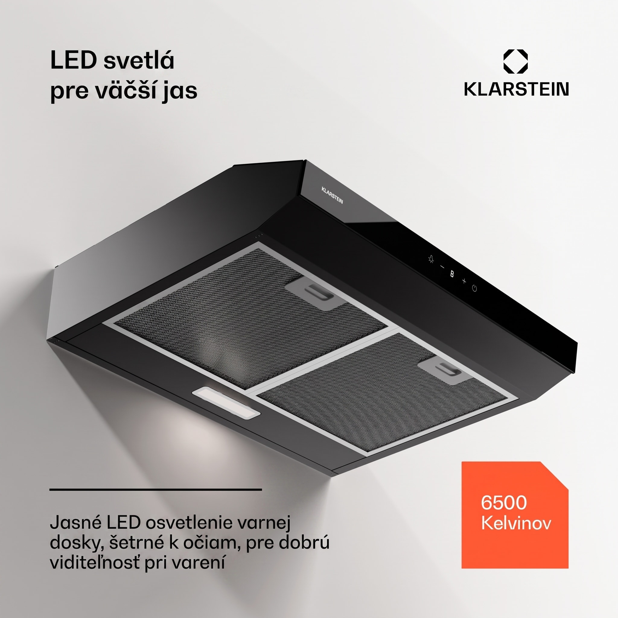 Klarstein Contempo Neo, digestor, podskrinkový, recirkulácia, 199 m³/h, SenseControl, integrované dotykové ovládanie, nehrdzavejúca oceľ / akrylátové sklo – Obrázok 4