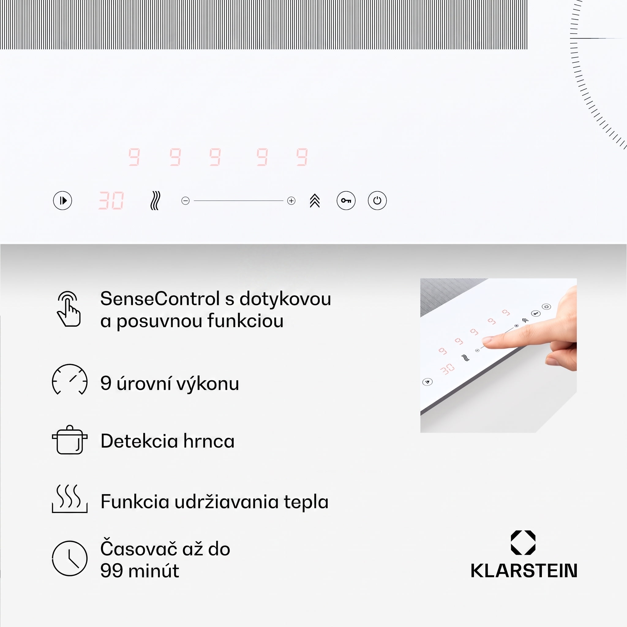 Klarstein Delicatessa 90 Slim Hybrid indukčná varná doska – Obrázok 5