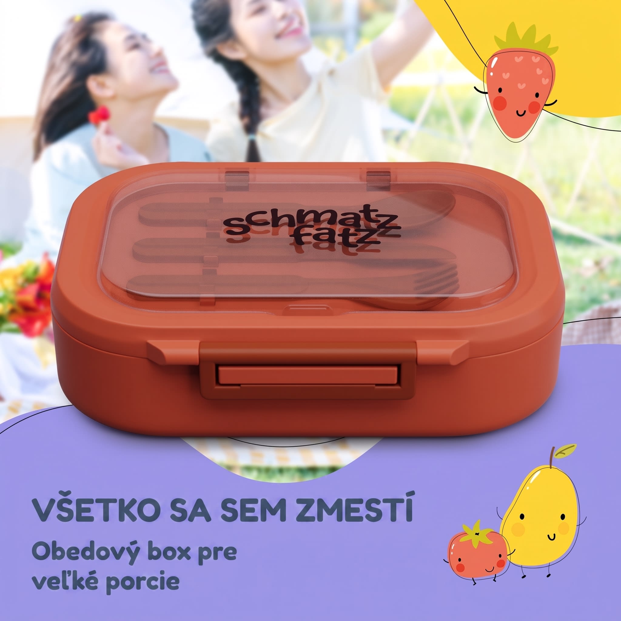 Klarstein Bunko plastový desiatový box s 3 priehradkami – Obrázok 2