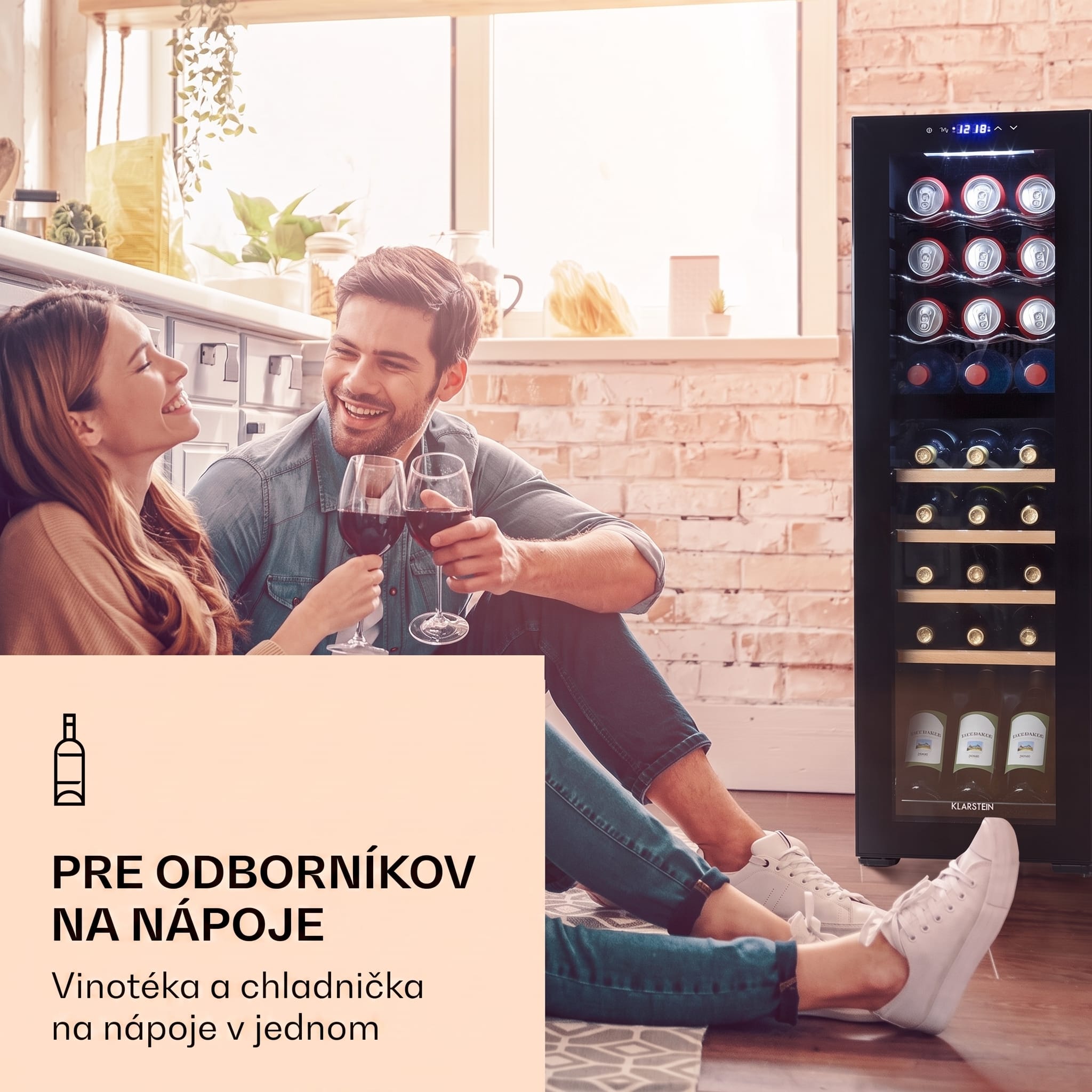 Klarstein Bovella 27 Duo+, dvojzónová vinotéka, 74 l, 27 fliaš, sklenené dvierka – Obrázok 2