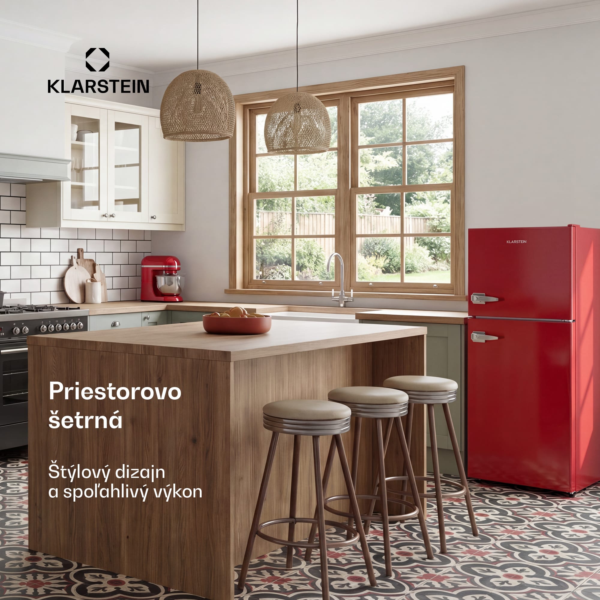 Klarstein Audrey, kombinovaná chladnička s mrazničkou, 98l/40l, Retro-Look, 2 úrovne – Obrázok 3