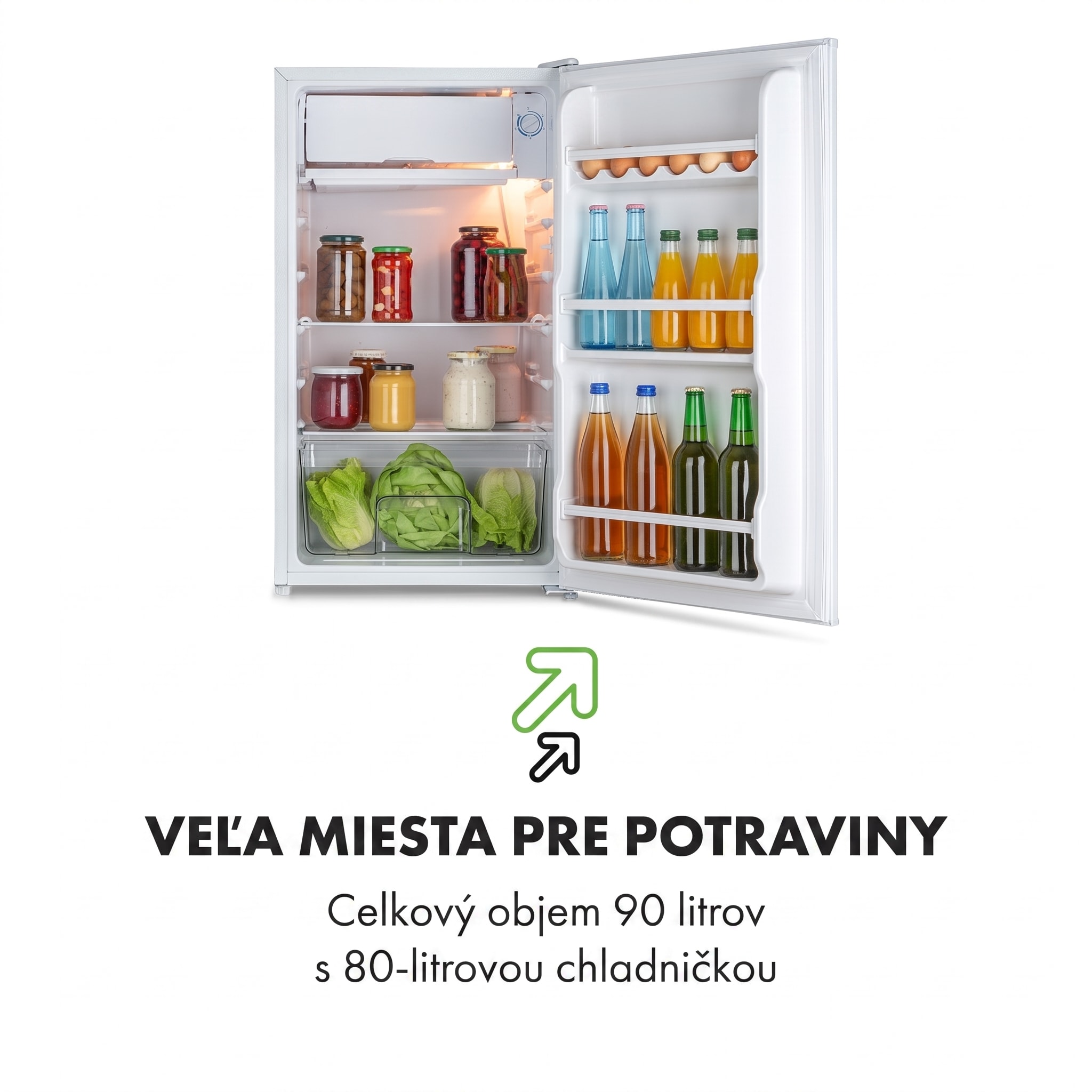 Klarstein Spitzbergen Uni, chladnička, 91 l, mraziaci priečinok 10 l, energet. trieda F, biela – Obrázok 3