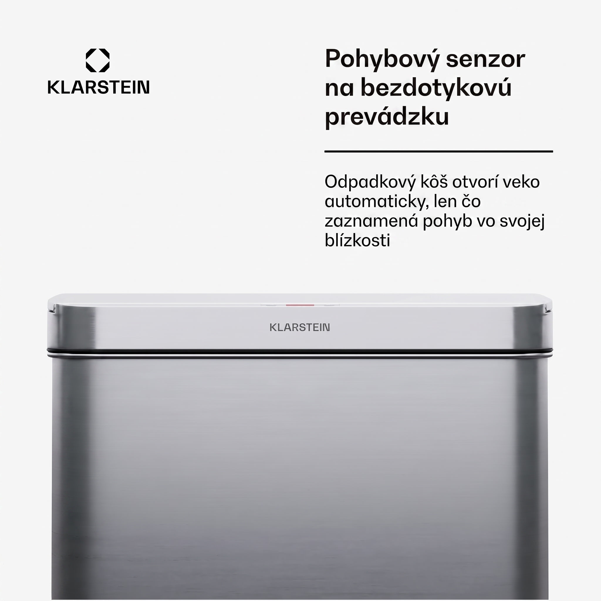 Klarstein Touchless, senzorový odpadkový kôš, 50 l, z nehrdzavejúcej ocele, Soft-Close zatváranie, napájaný batériou, LED displej, časovač – Obrázok 3