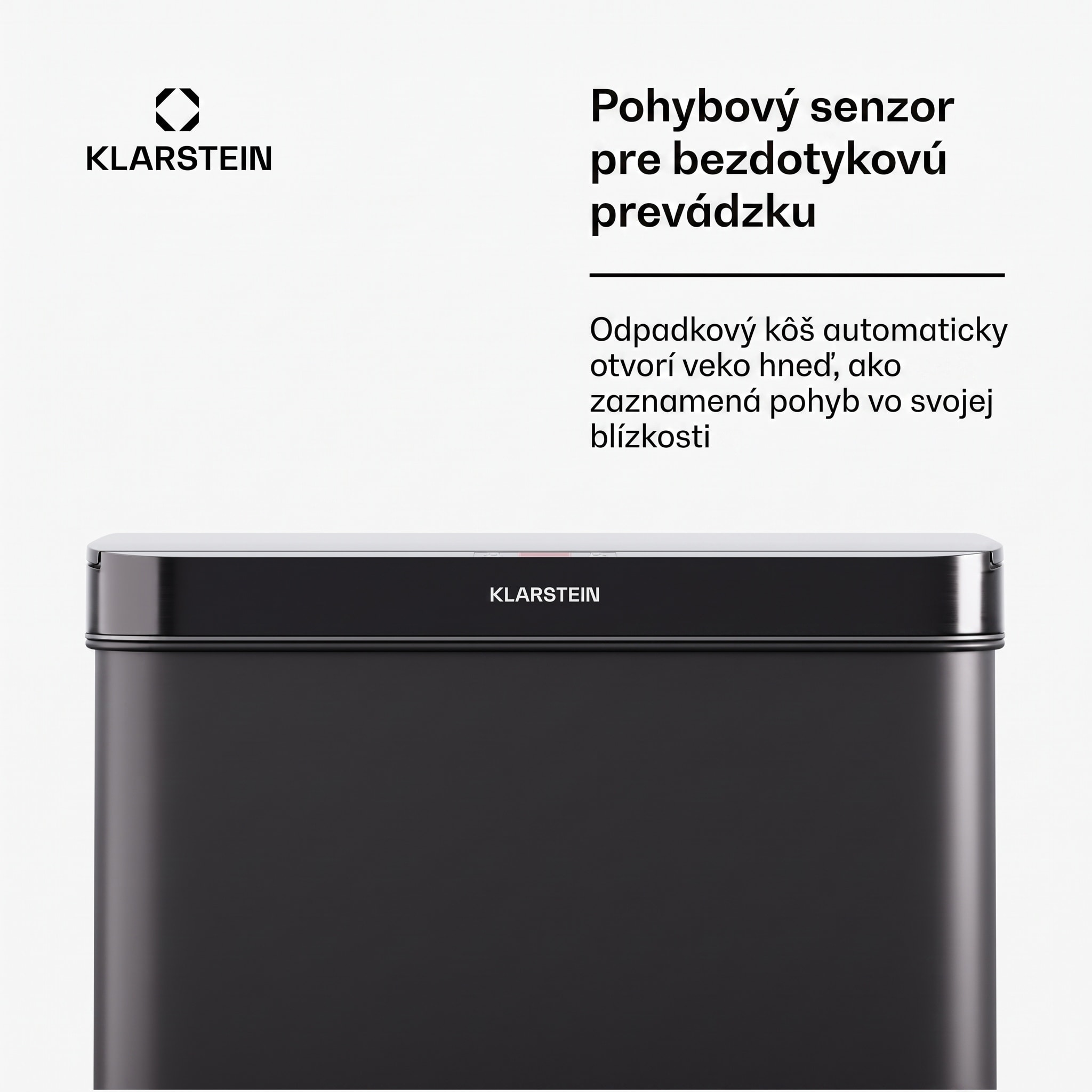 Klarstein Touchless, senzorový odpadkový kôš, 50 l, z nehrdzavejúcej ocele, Soft-Close zatváranie, napájaný batériou, LED displej, časovač – Obrázok 3