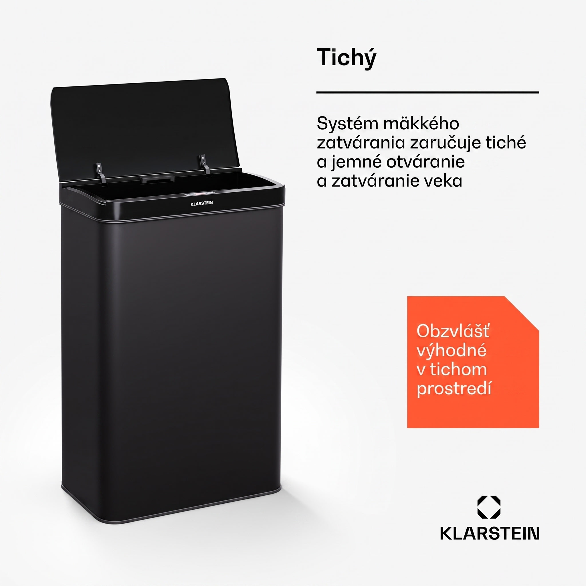 Klarstein Touchless, senzorový odpadkový kôš, 50 l, z nehrdzavejúcej ocele, Soft-Close zatváranie, napájaný batériou, LED displej, časovač – Obrázok 5