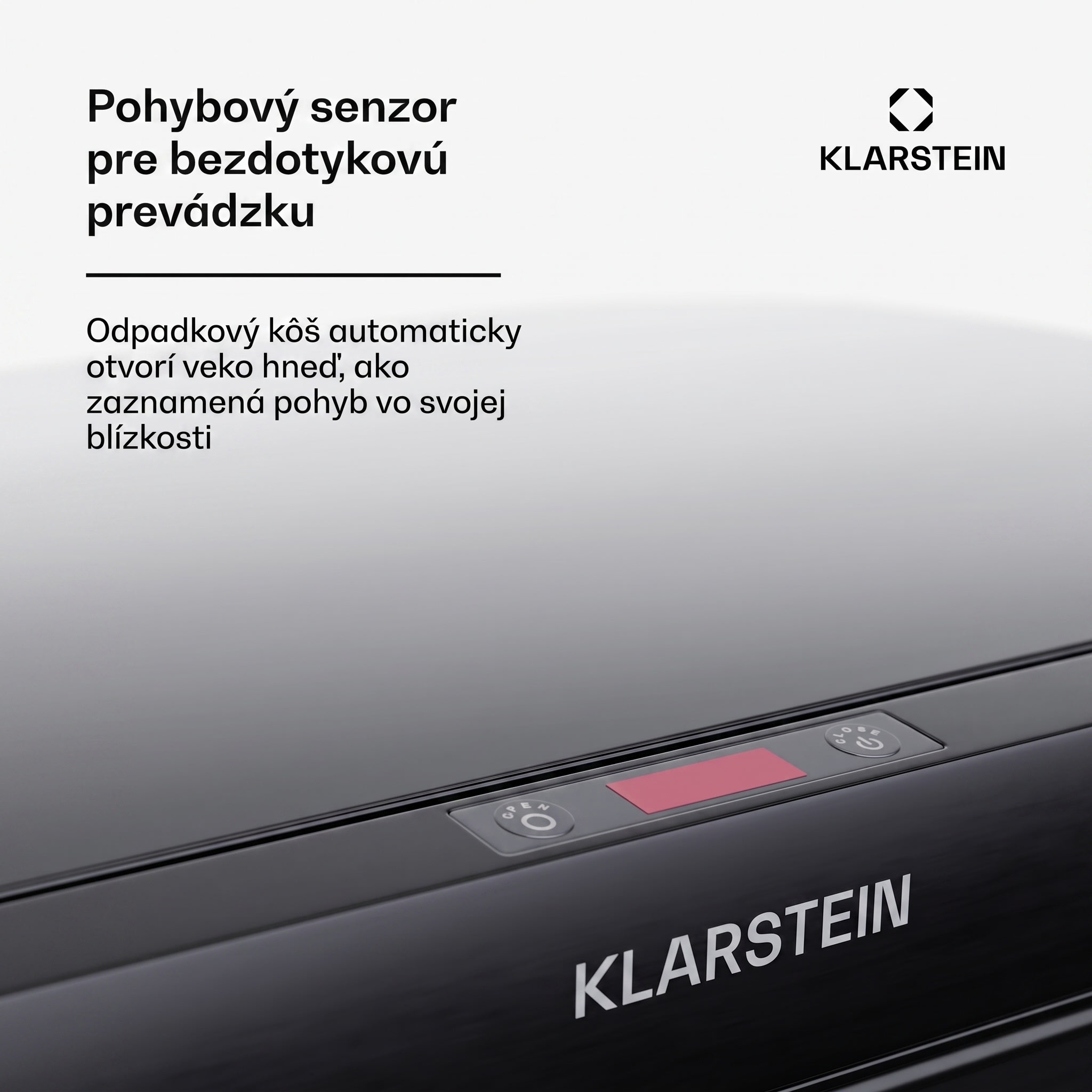 Klarstein Bezdotykový senzorový odpadkový kôš 56L nerez, soft-close, 3 nádoby, LED displej, časovač – Obrázok 3