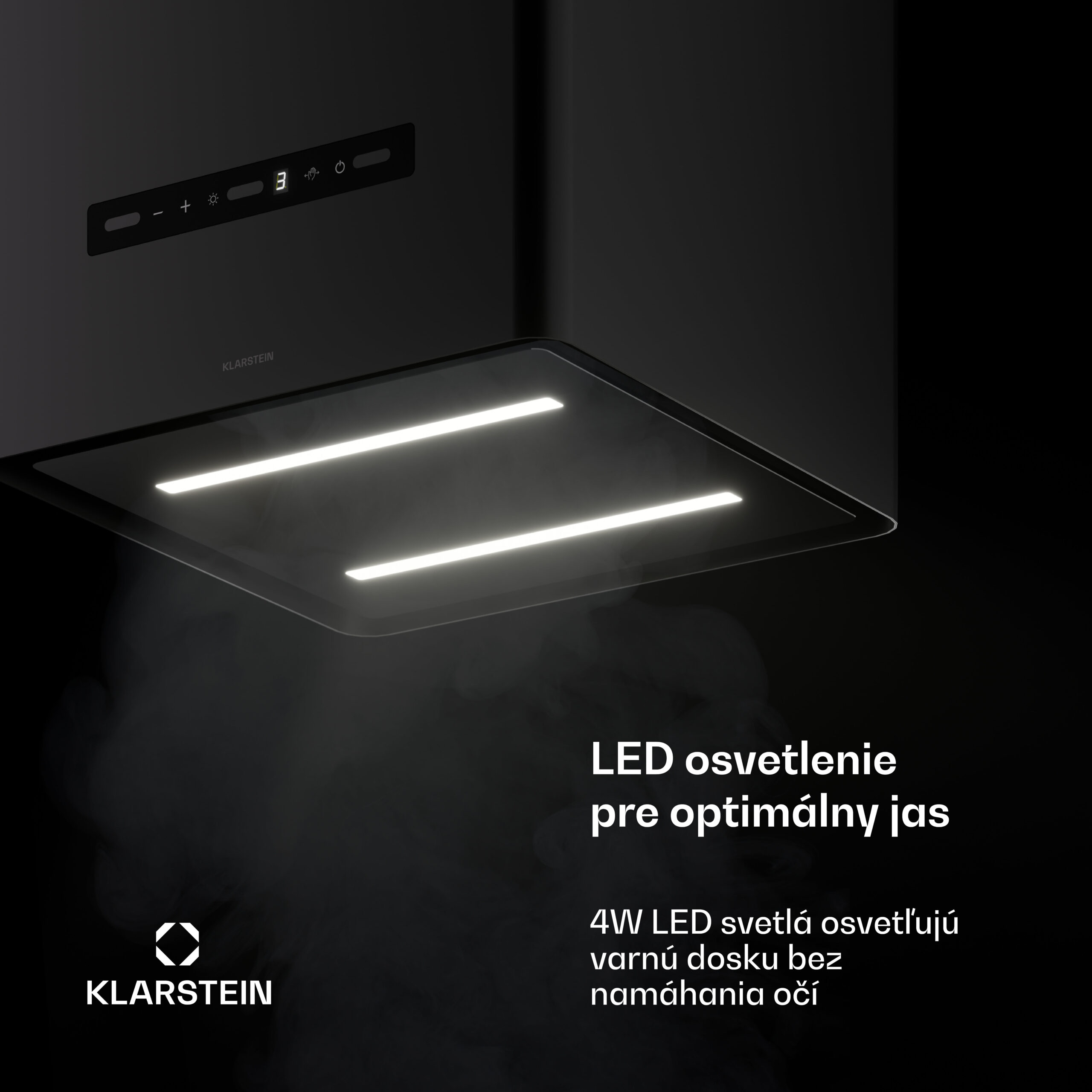 Klarstein Nexture voľne visiaca ostrovná digestorová kapucňa | A++ | 40 cm | 661 m³/h | čierna – Obrázok 5