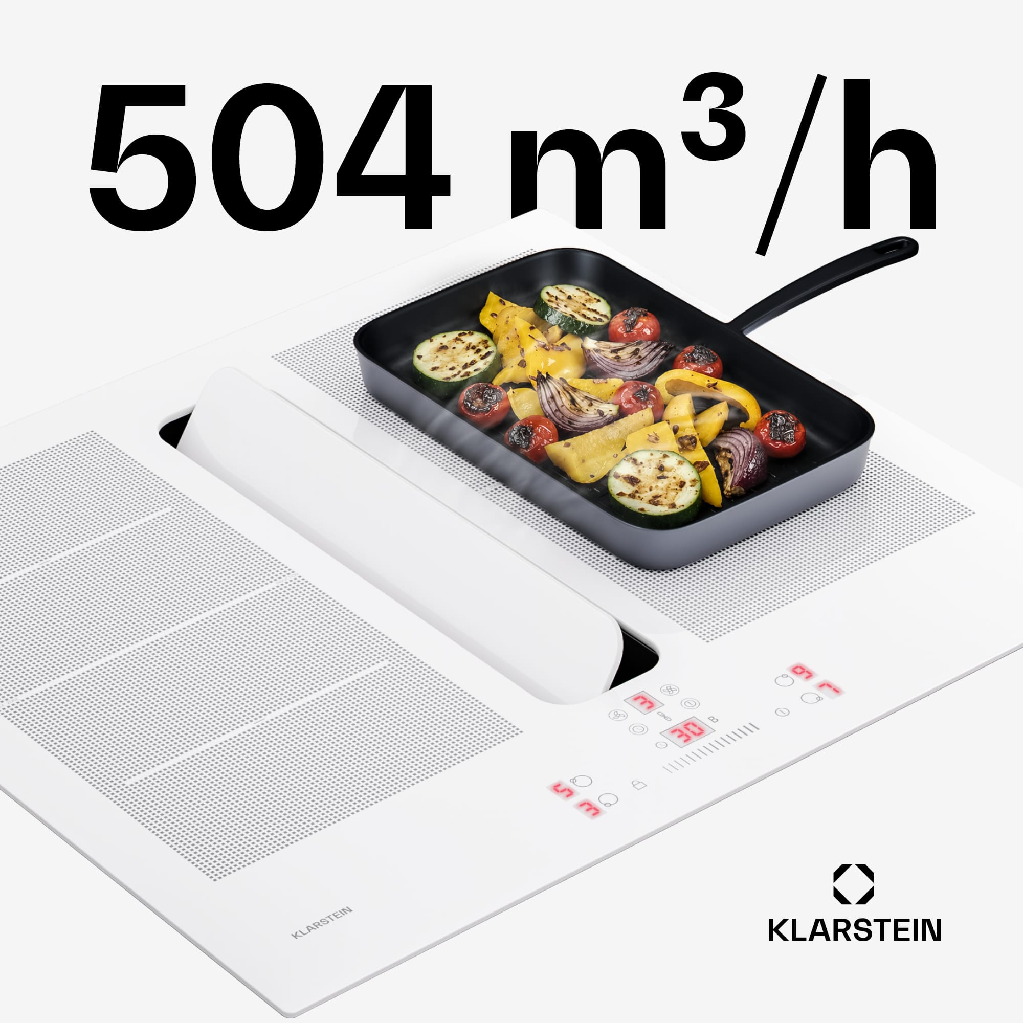 Klarstein ChefFusion indukčná varná doska s odsávačom pár | 4 varné zóny | 7200 W | 504,3 m³/h | 60 cm – Obrázok 3