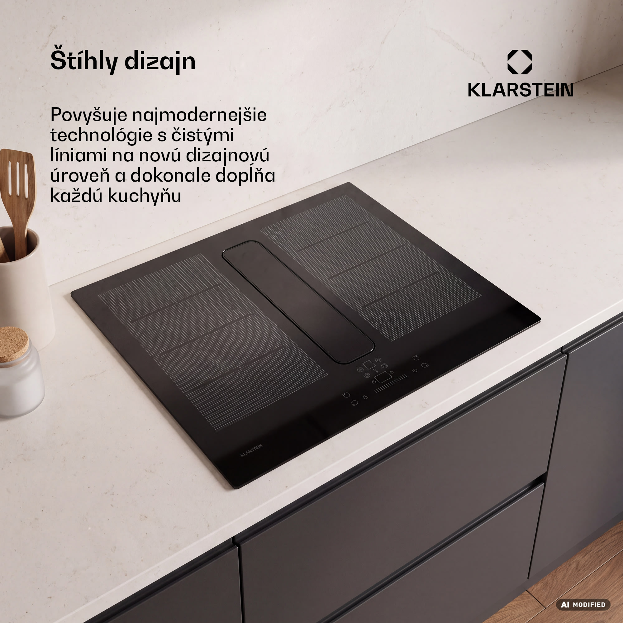 Klarstein ChefFusion indukčná varná doska s odsávačom pár | 4 varné zóny | 7200 W | 504,3 m³/h | 70 cm – Obrázok 2