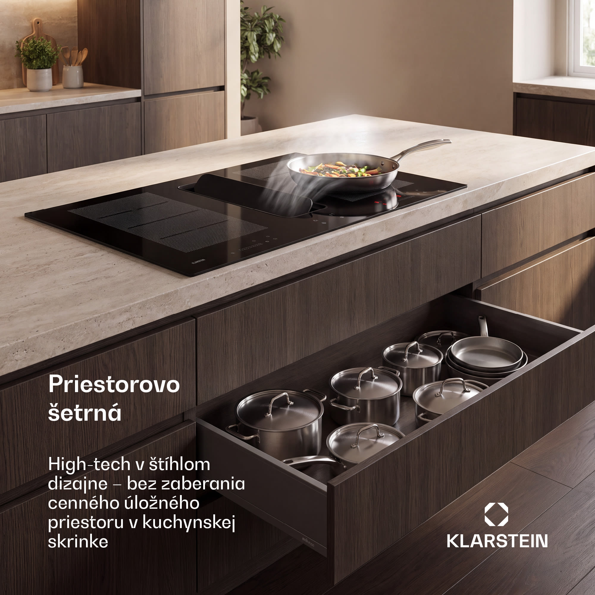 Klarstein ChefFusion indukčná varná doska s odsávačom pár | 4 varné zóny | 7200 W | 504,3 m³/h | 80 cm – Obrázok 5