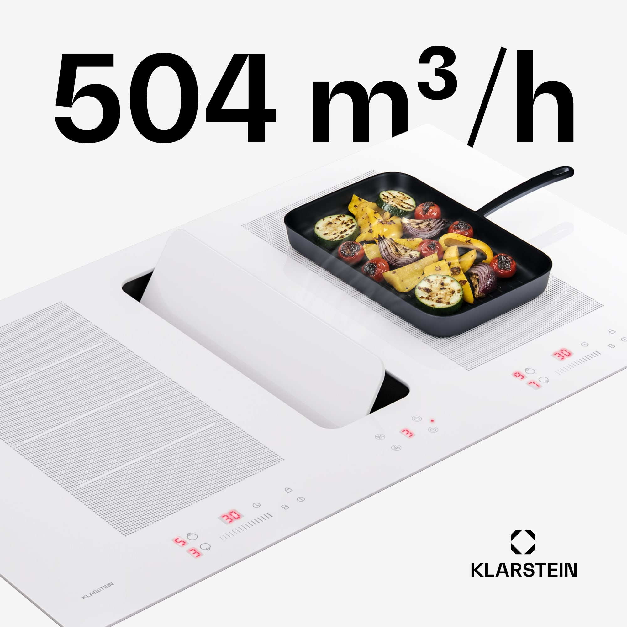 Klarstein ChefFusion indukčná varná doska s digestorom | 4 varné zóny | 7200 W | 504,3 m³/h | 90 cm – Obrázok 3