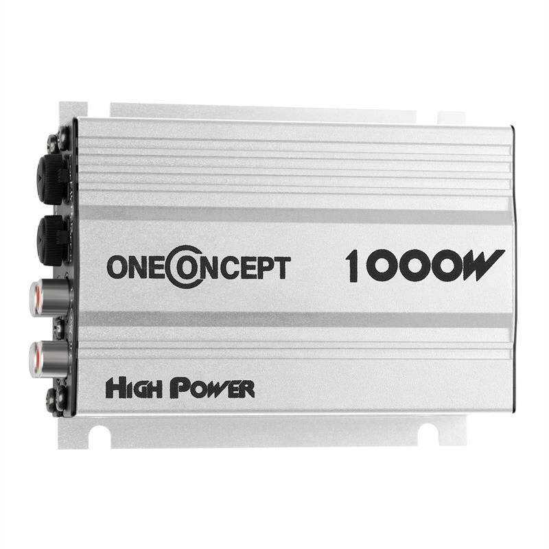 OneConcept W2-A4-Silver, 4-kanálový autozosilňovač, 600 W