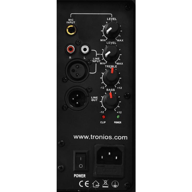 Skytec aktívny PA reproduktor, 25 cm, 500 W, ABS – Obrázok 2