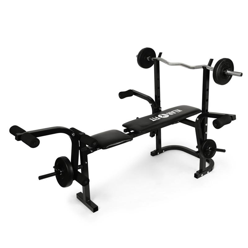 KLARFIT Workout Hero, posilňovacia lavica, s odkladacím stojanom na činky – Obrázok 3